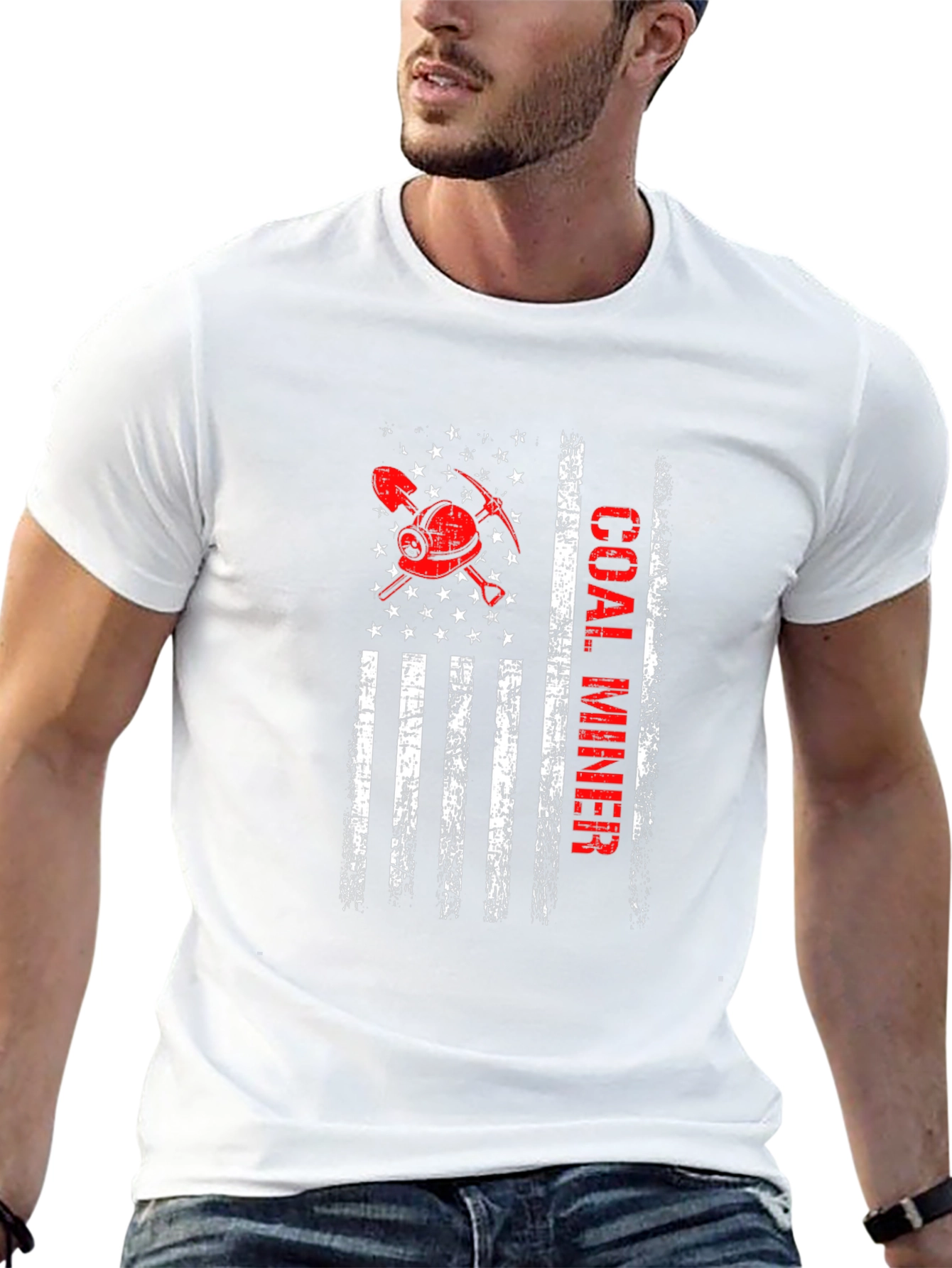 Coal Miner American Flag Graphic Tee