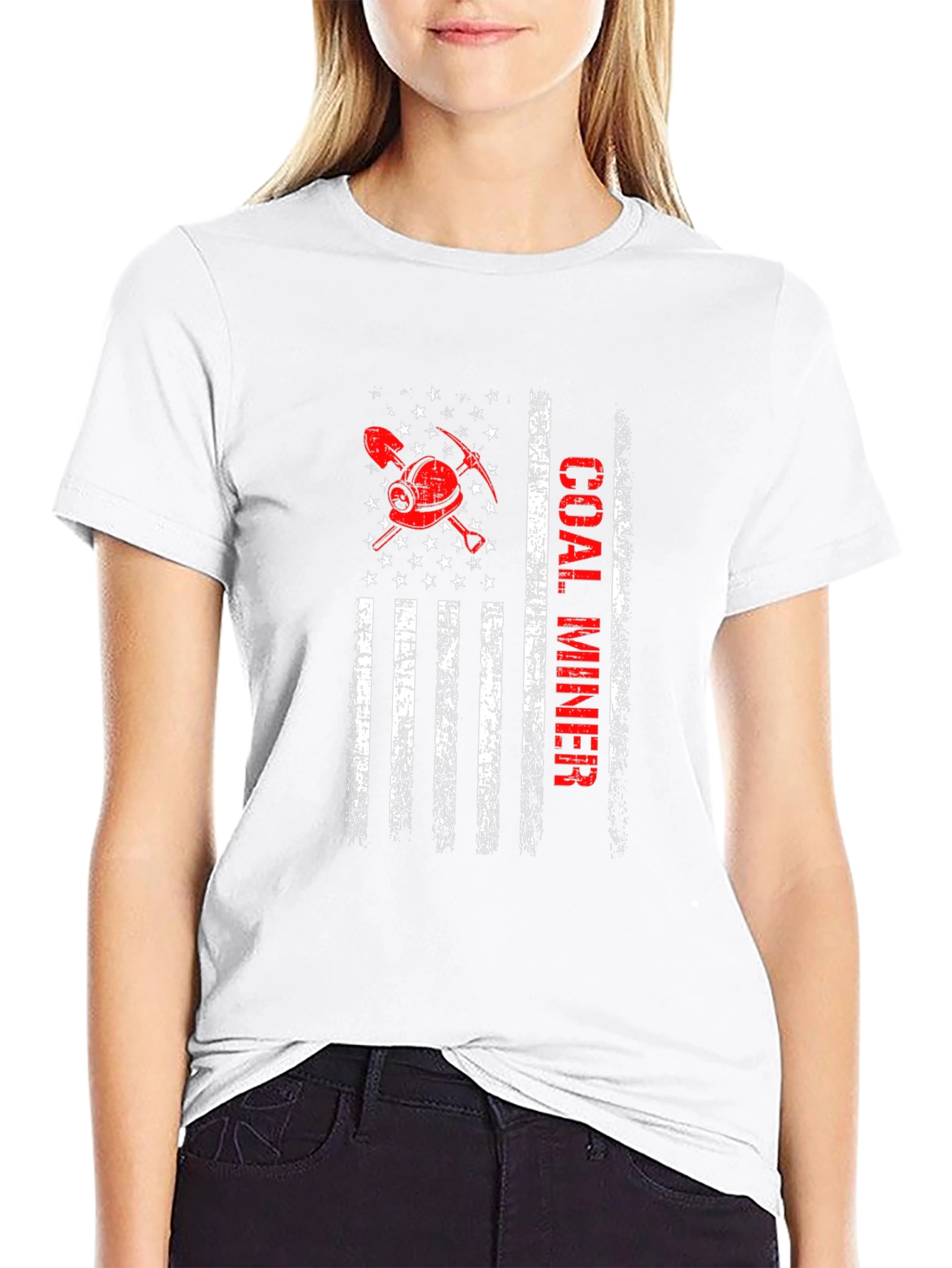 Coal Miner American Flag Graphic Tee