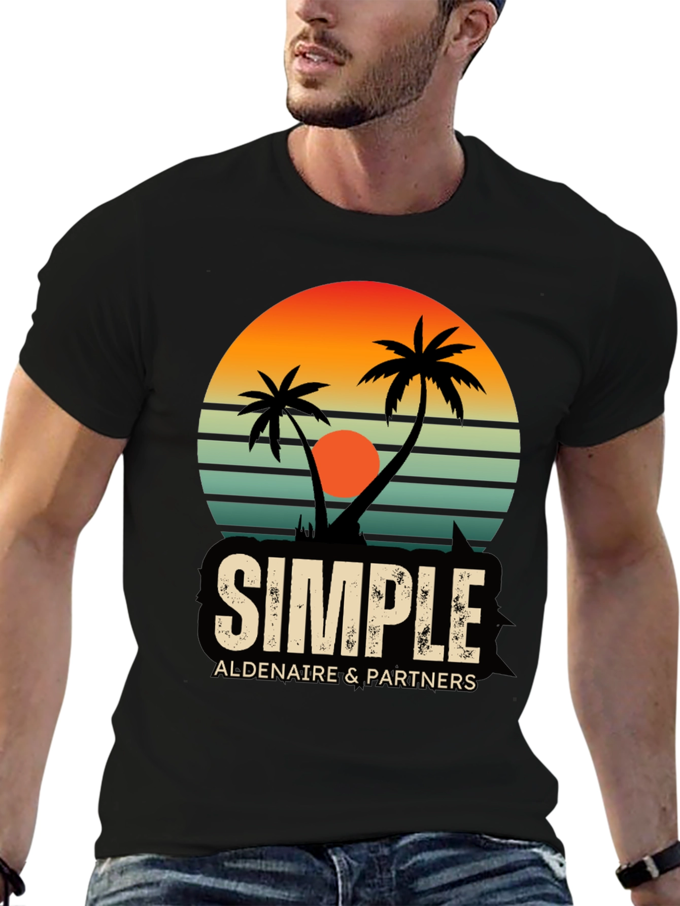 Retro Sunset Palm Tree T-Shirt