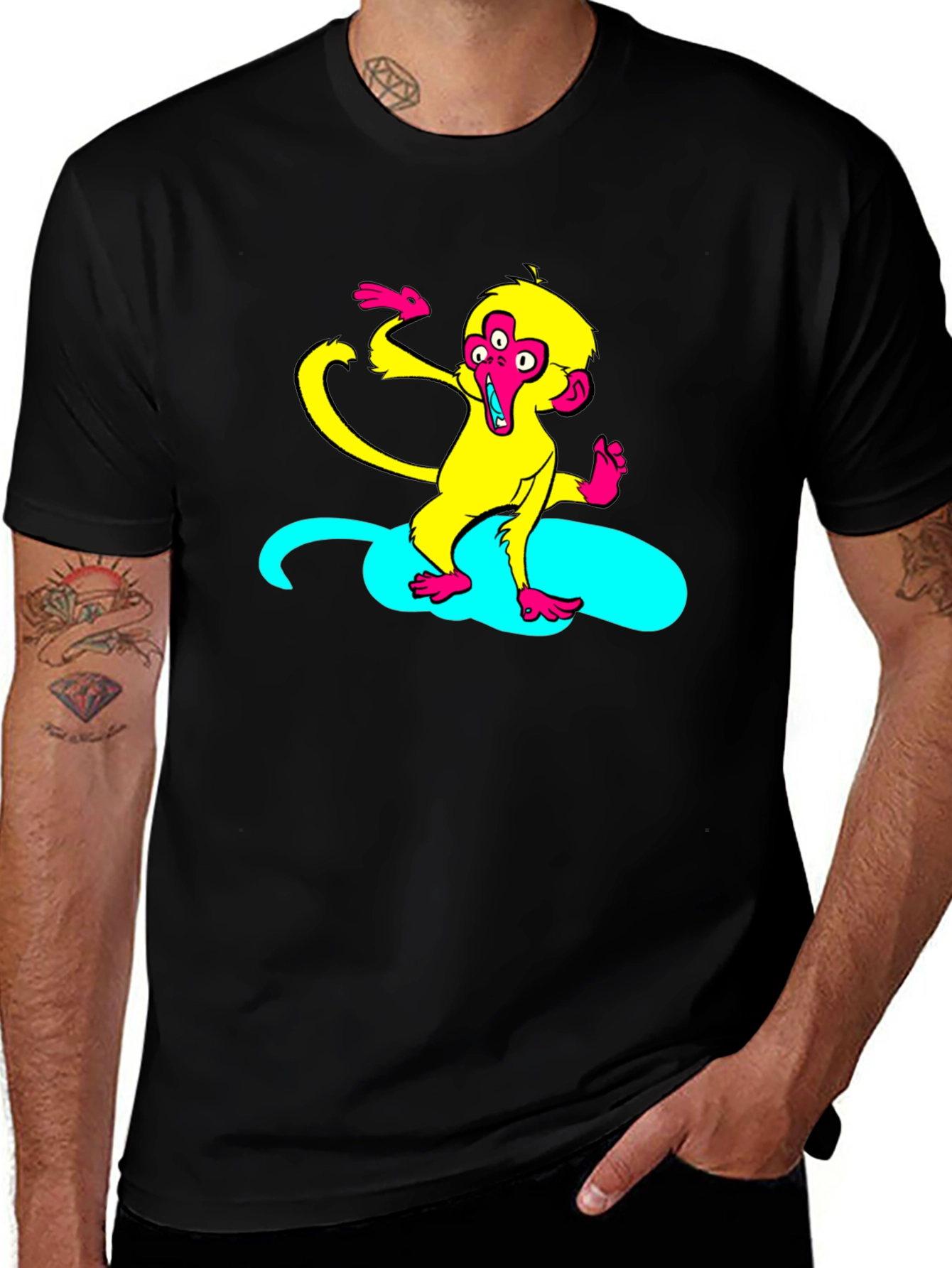 Funky Monkey Graphic T-Shirt - Black
