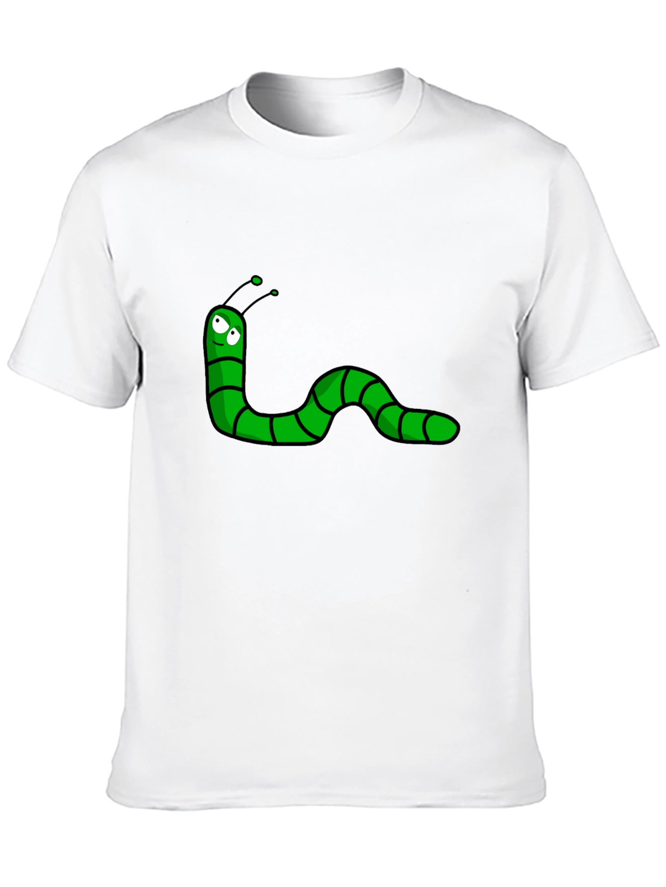 Cartoon Worm Black T-Shirt