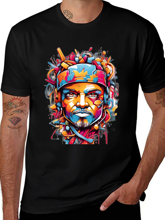 Colorful Graphic Tee - Hockey Player