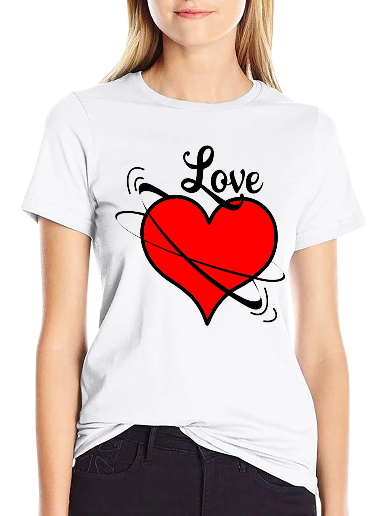 Love Heart Black T-Shirt - Stylish Graphic Tee