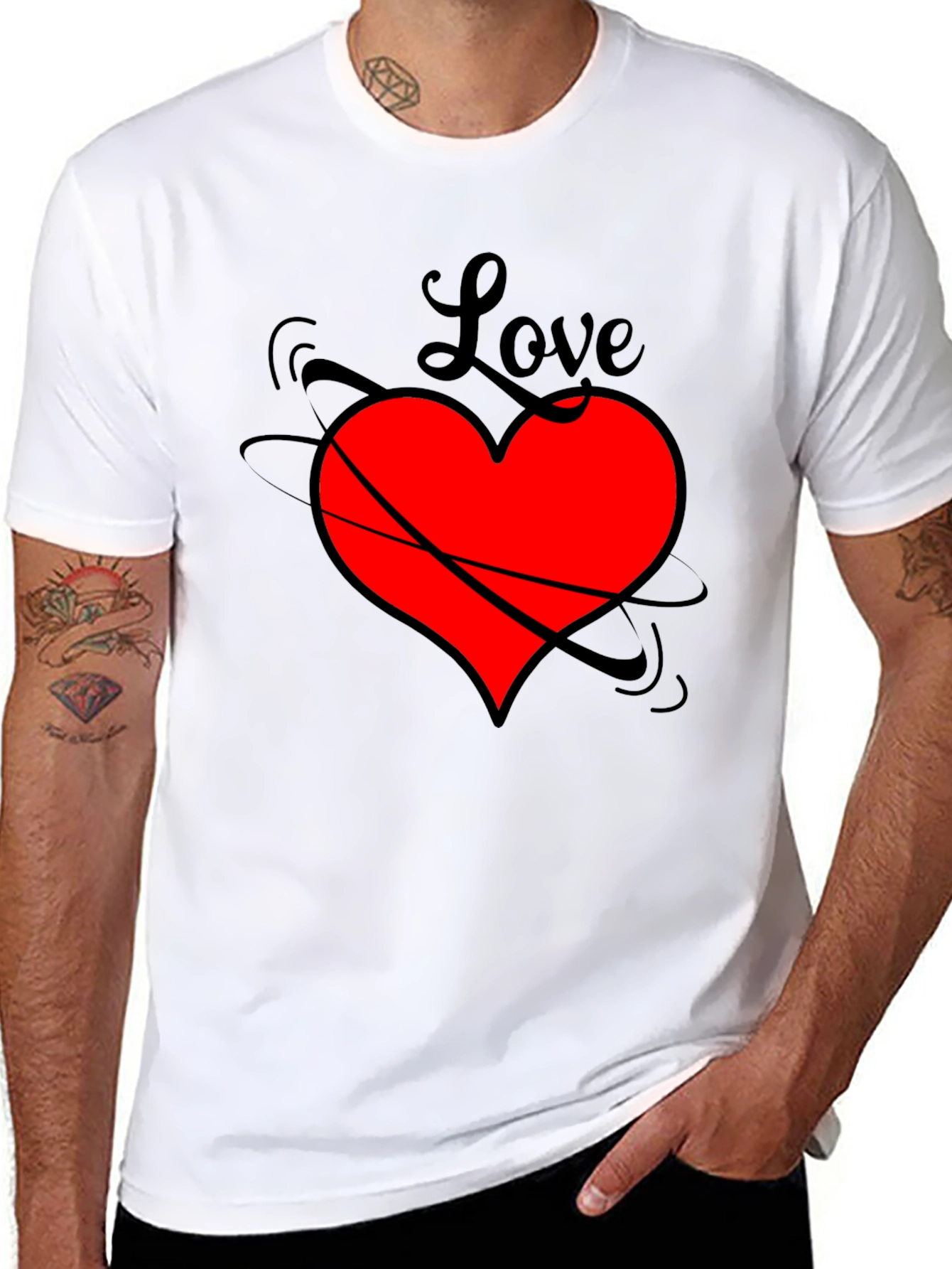 Love Heart Black T-Shirt - Stylish Graphic Tee