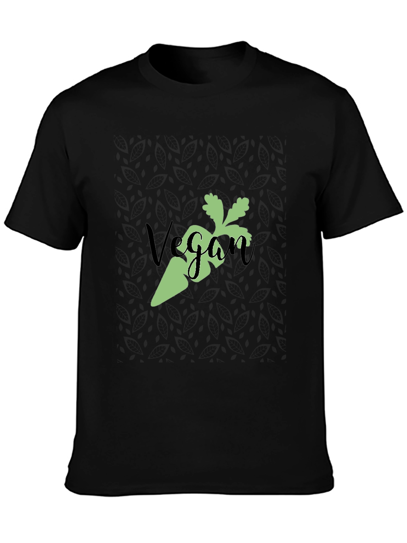 Vegan Carrot Graphic Tee - Black Soft Cotton