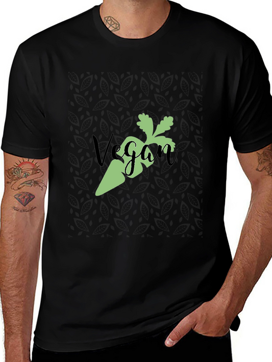 Vegan Carrot Graphic Tee - Black Soft Cotton
