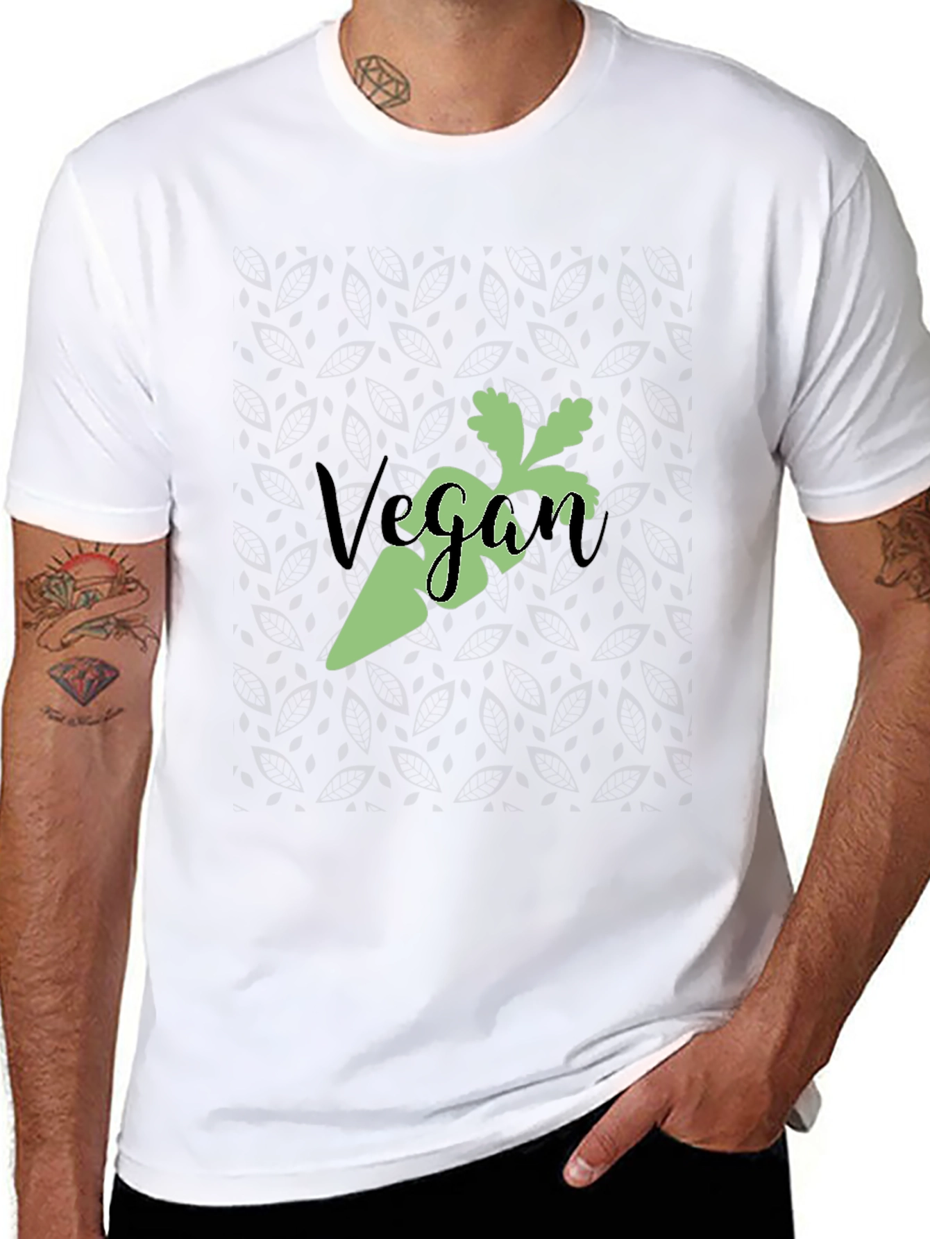 Vegan Carrot Graphic Tee - Black Soft Cotton
