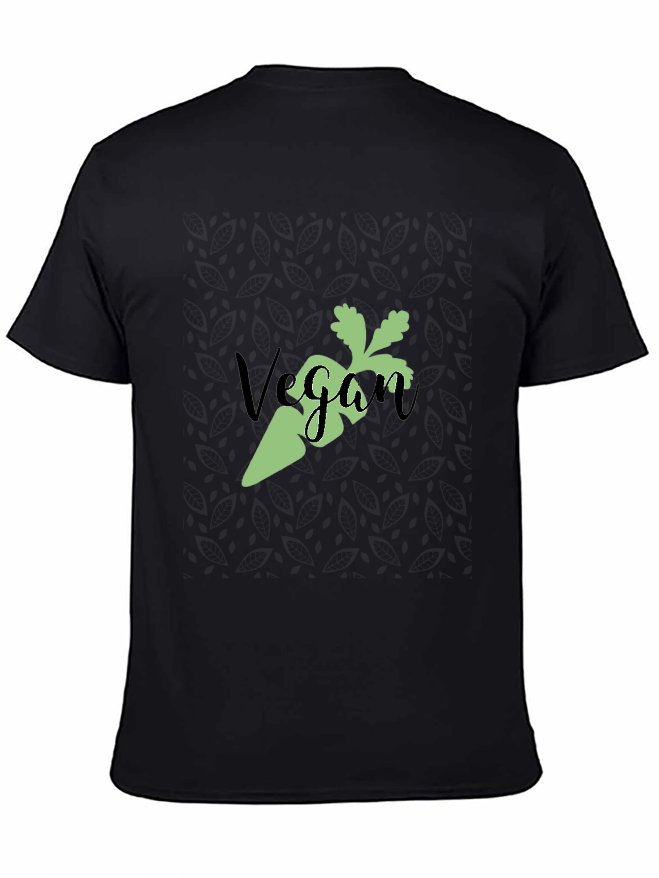 Vegan Carrot Graphic Tee - Black Soft Cotton