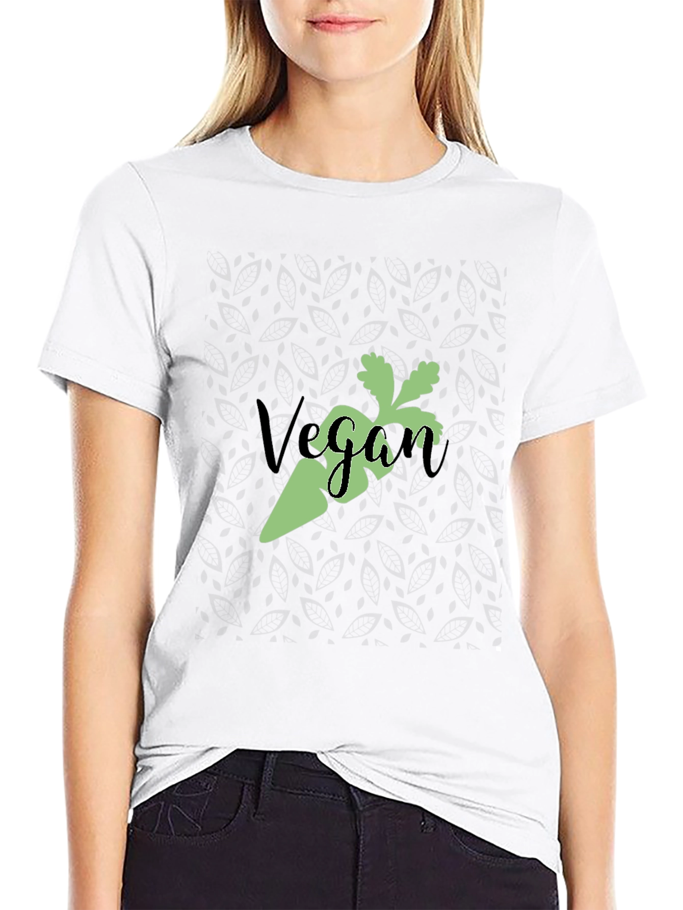 Vegan Carrot Graphic Tee - Black Soft Cotton