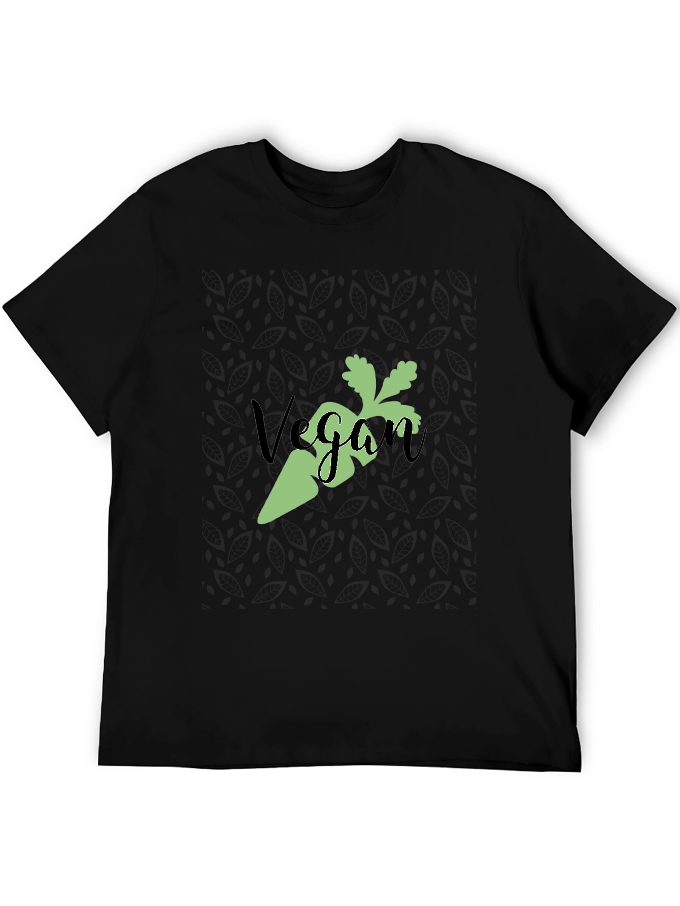 Vegan Carrot Graphic Tee - Black Soft Cotton
