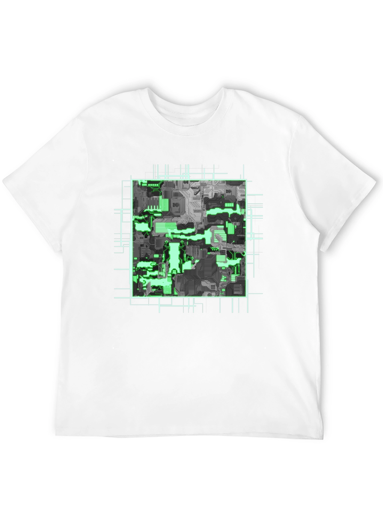 Cyber Circuit Board Graphic Tee - Futuristic Style