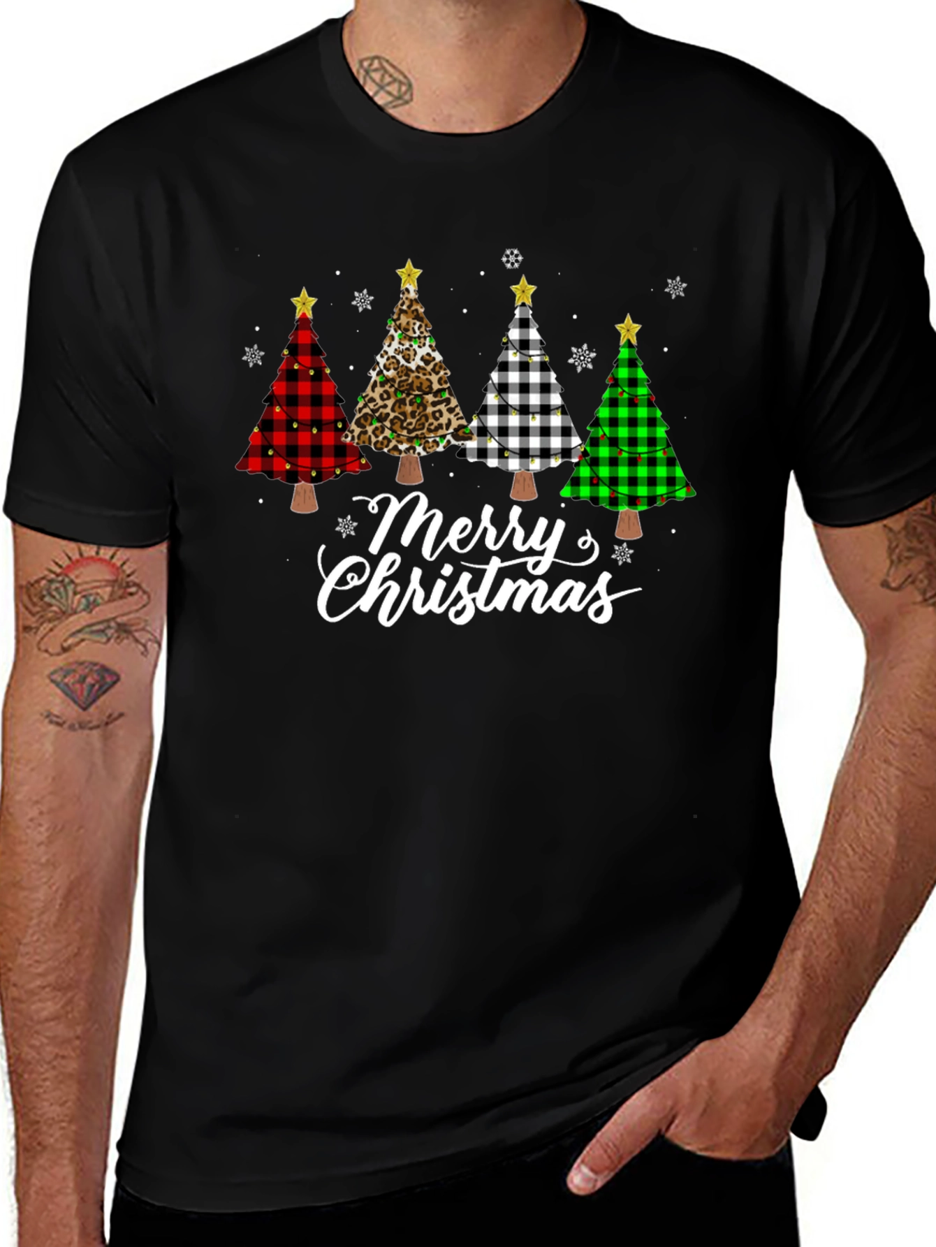 Merry Christmas Tree T-Shirt Holiday Tee