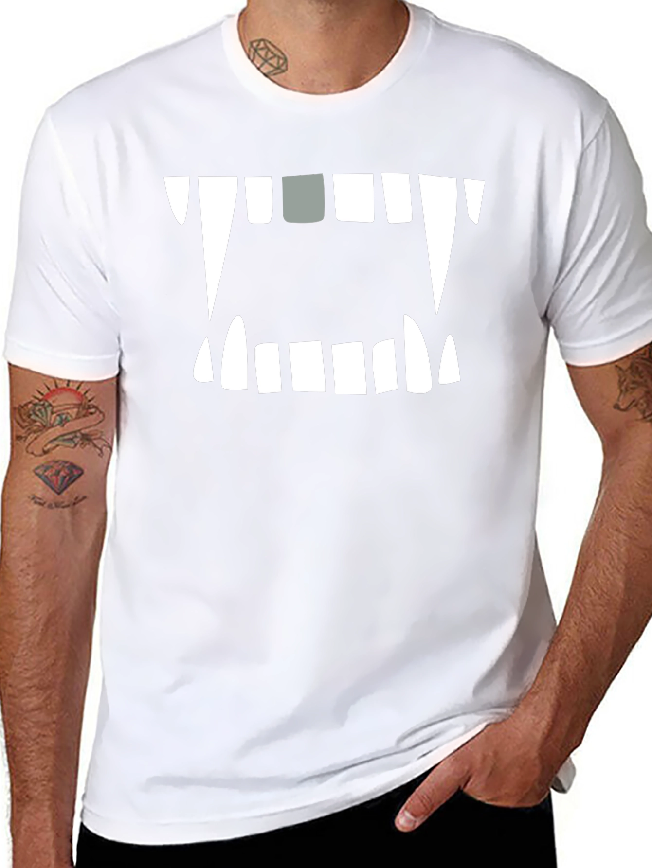 Monster Mouth Graphic Tee - Black Cotton Blend