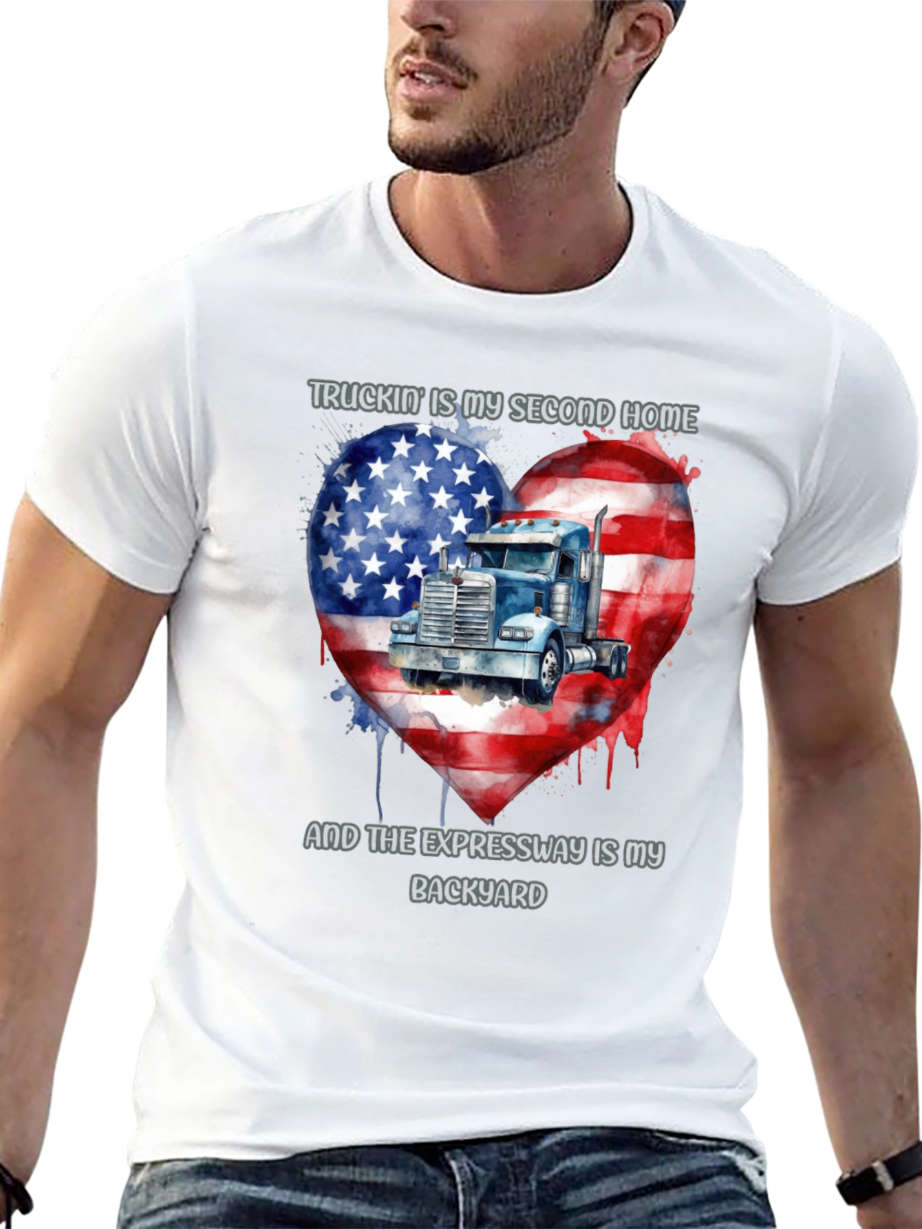 Truckin Home T-Shirt - American Pride