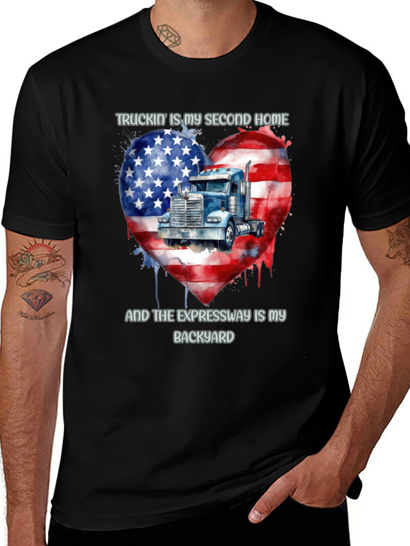 Truckin Home T-Shirt - American Pride