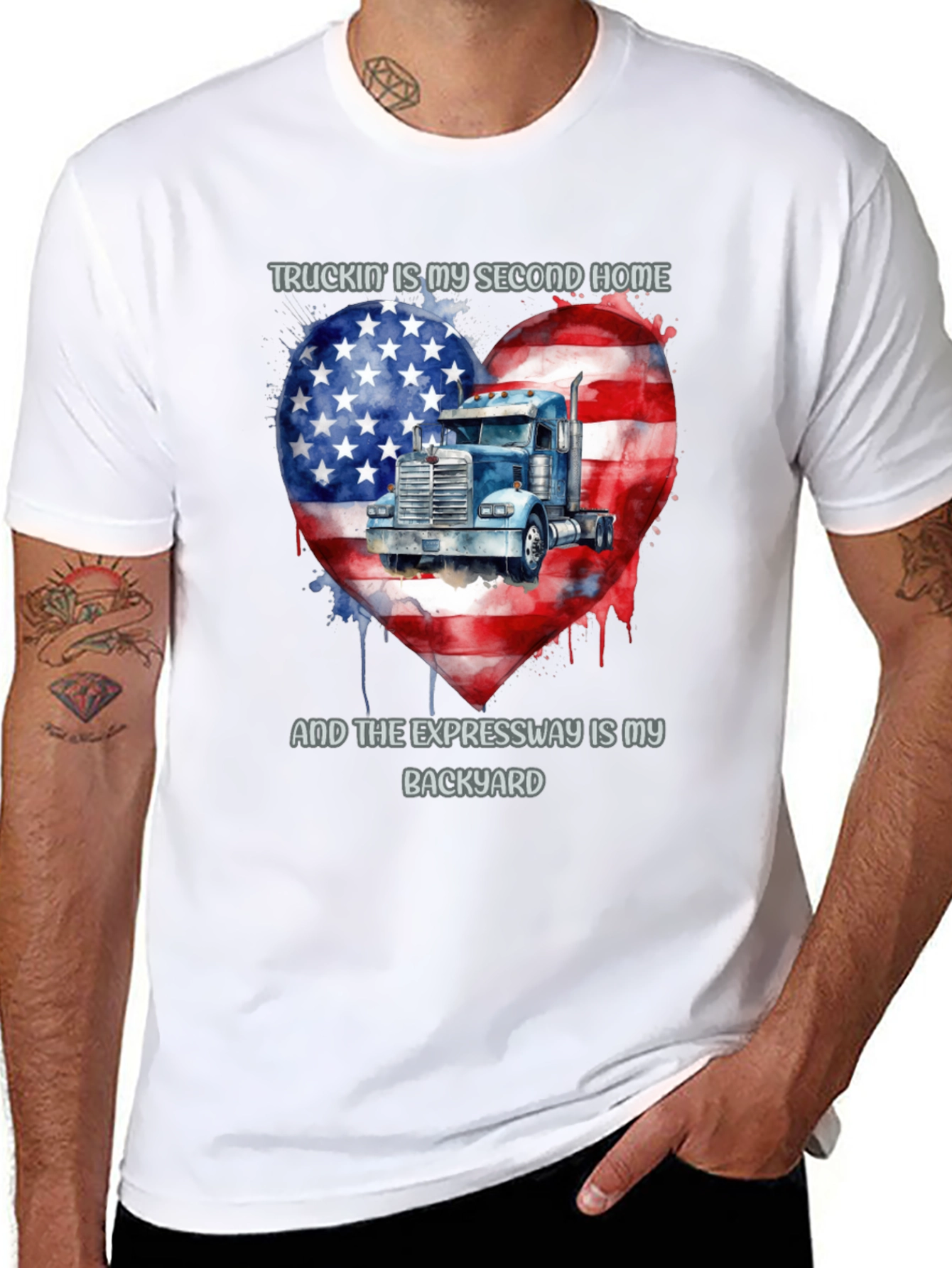 Truckin Home T-Shirt - American Pride