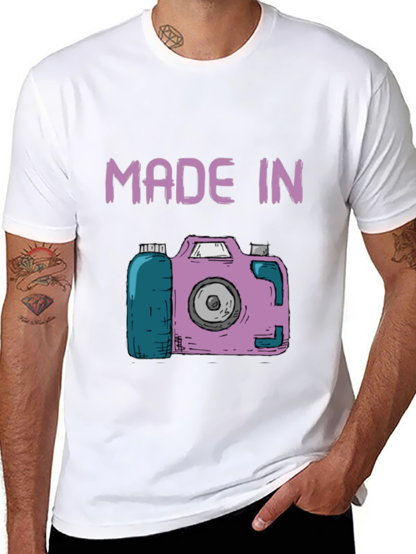 Camera Graphic T-Shirt - Unique Design Cool and Casual
