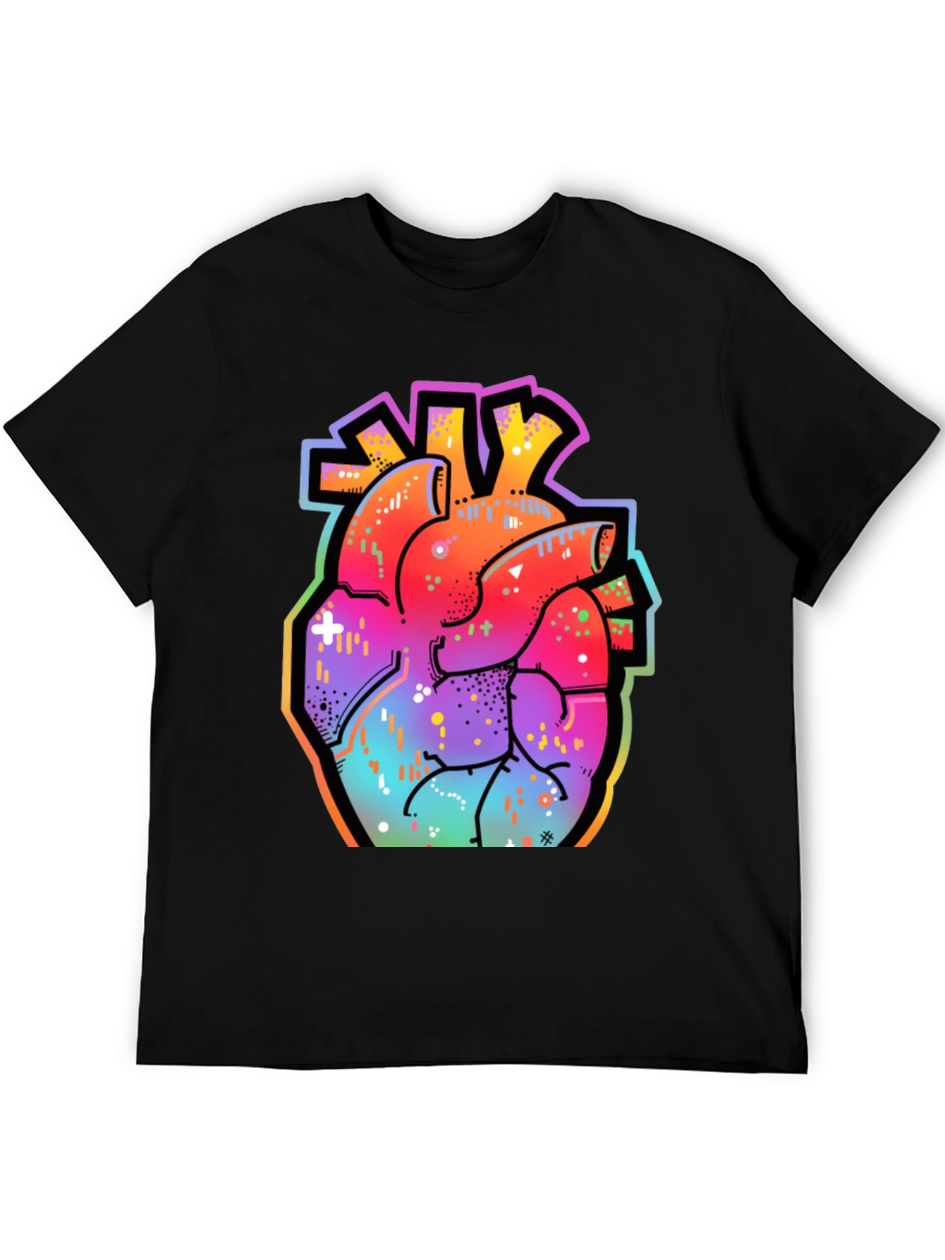 Vibrant Anatomical Heart Graphic Tee - Streetwear Style