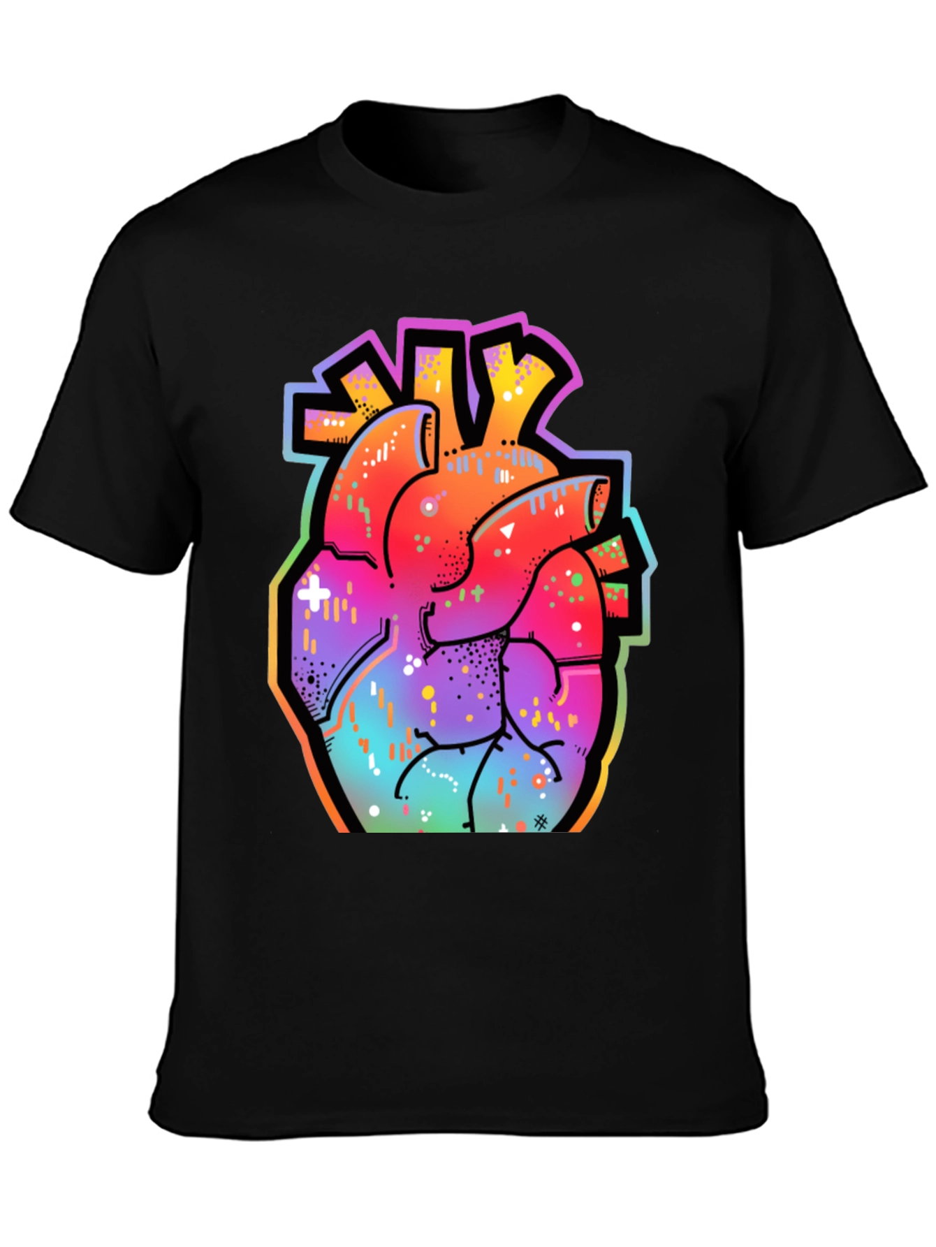 Vibrant Anatomical Heart Graphic Tee - Streetwear Style