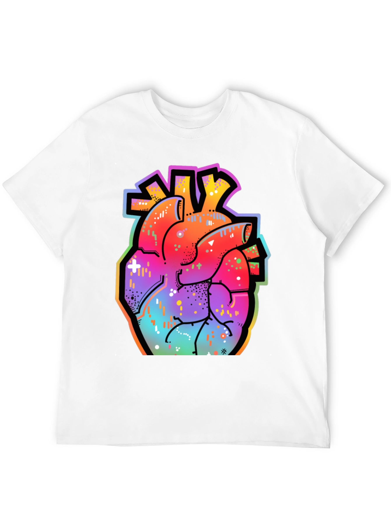 Vibrant Anatomical Heart Graphic Tee - Streetwear Style