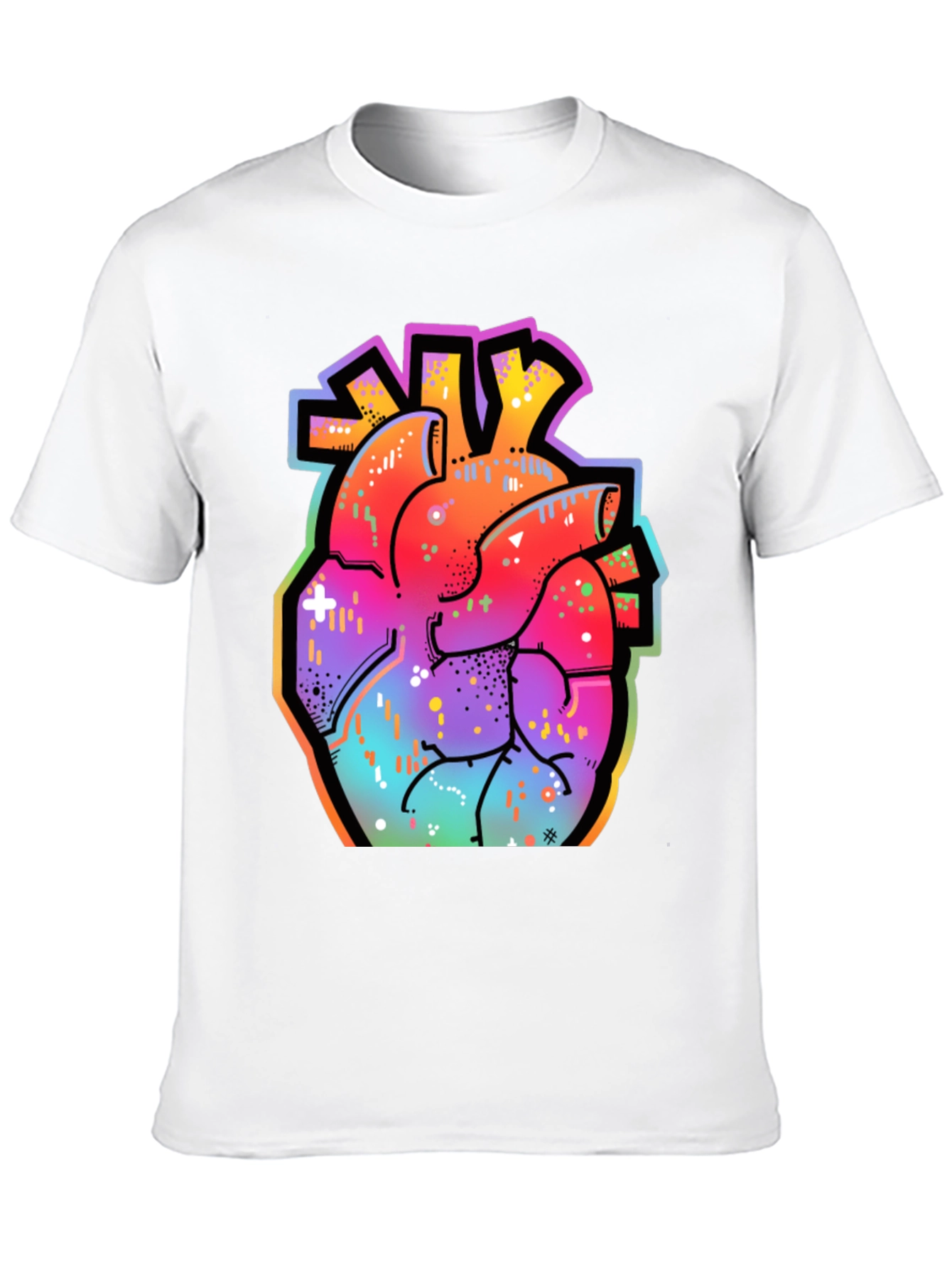 Vibrant Anatomical Heart Graphic Tee - Streetwear Style