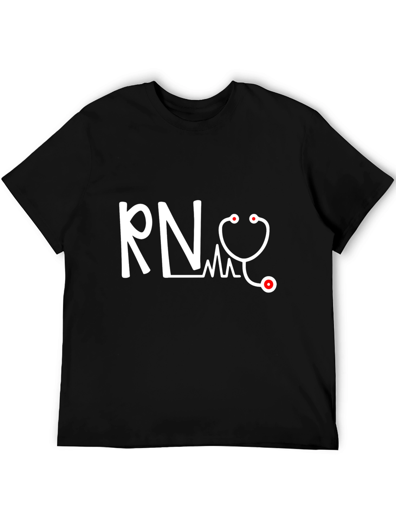 RN Stethoscope Graphic Tee - Medical Professional T-Shirt