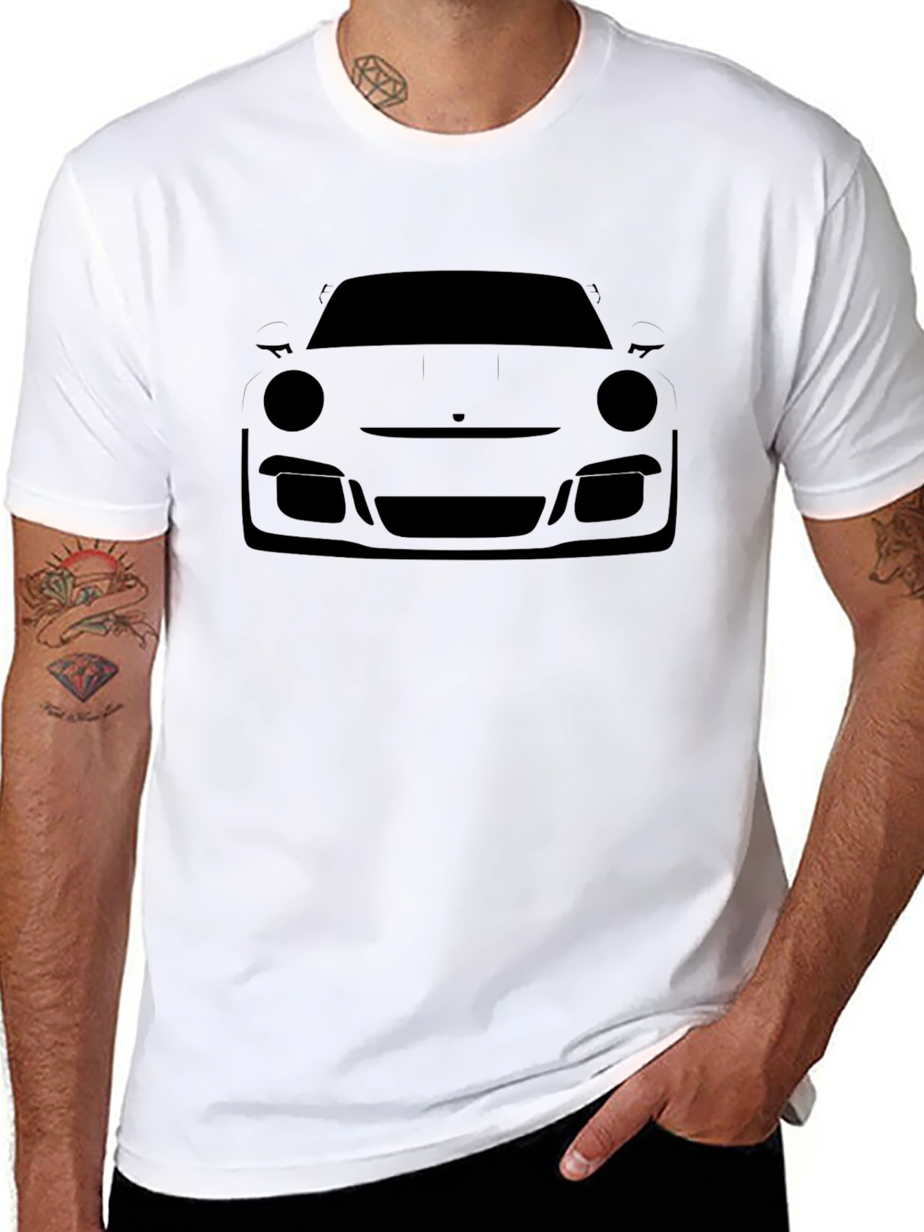 Porsche Silhouette Black T-Shirt - Mens Casual Tee