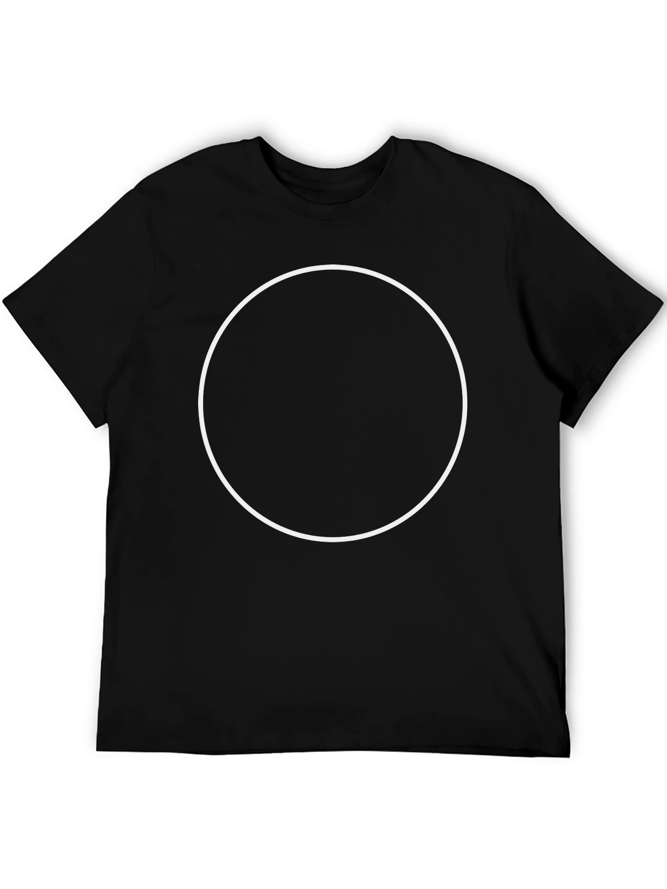 Classic Black Crew Neck T-Shirt with Customizable Circle
