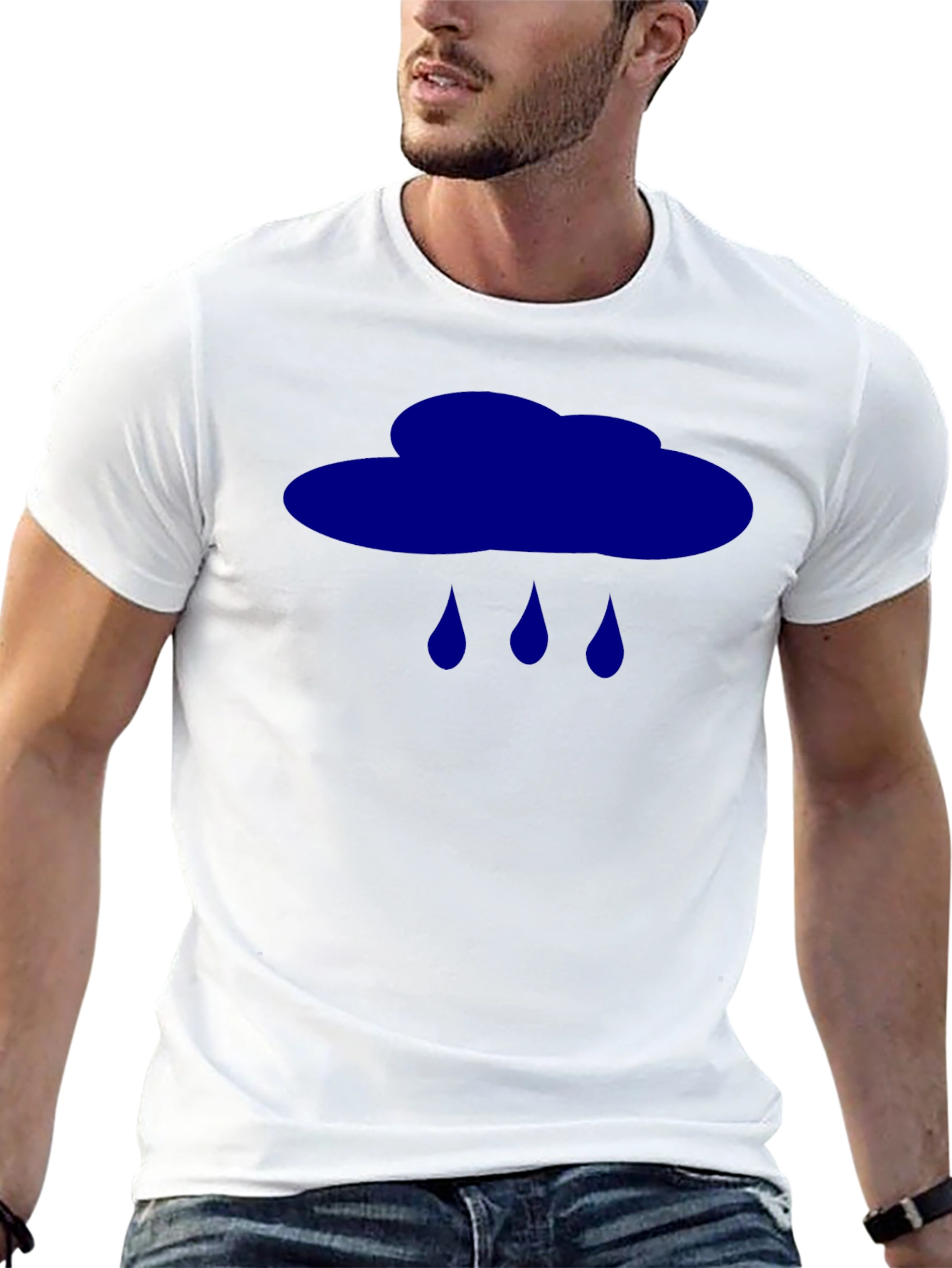 Rain Cloud Graphic Tee - Classic Black Cotton T-Shirt
