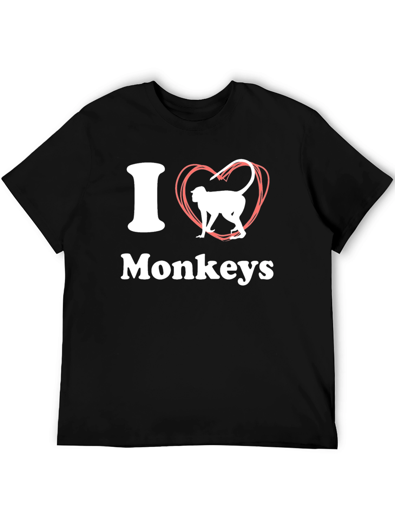 I Heart Monkeys Graphic Tee - Black