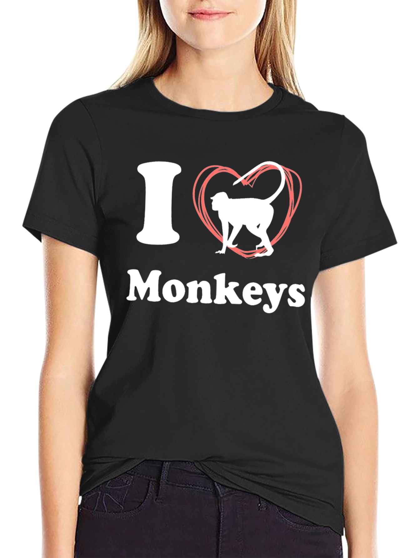 I Heart Monkeys Graphic Tee - Black