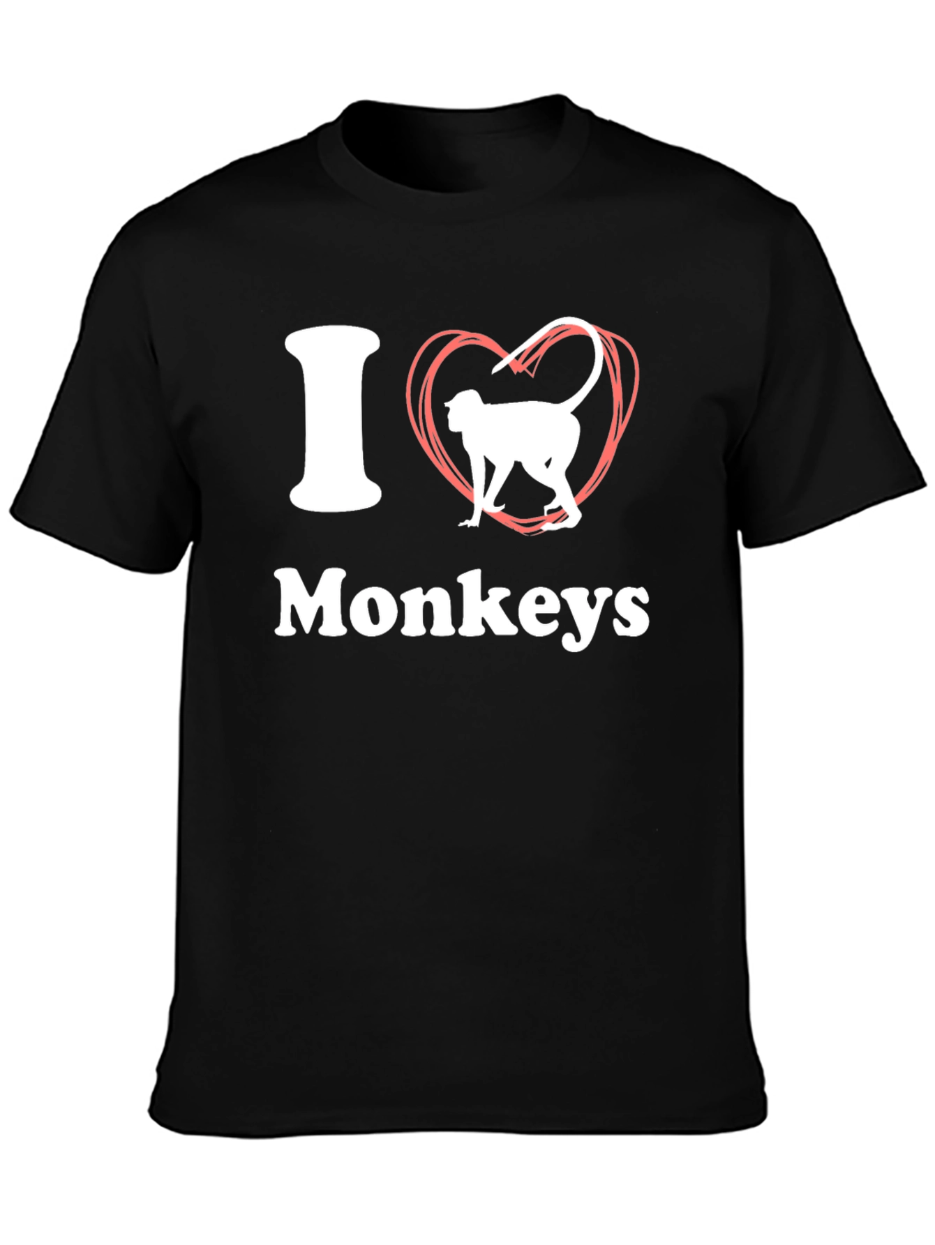 I Heart Monkeys Graphic Tee - Black