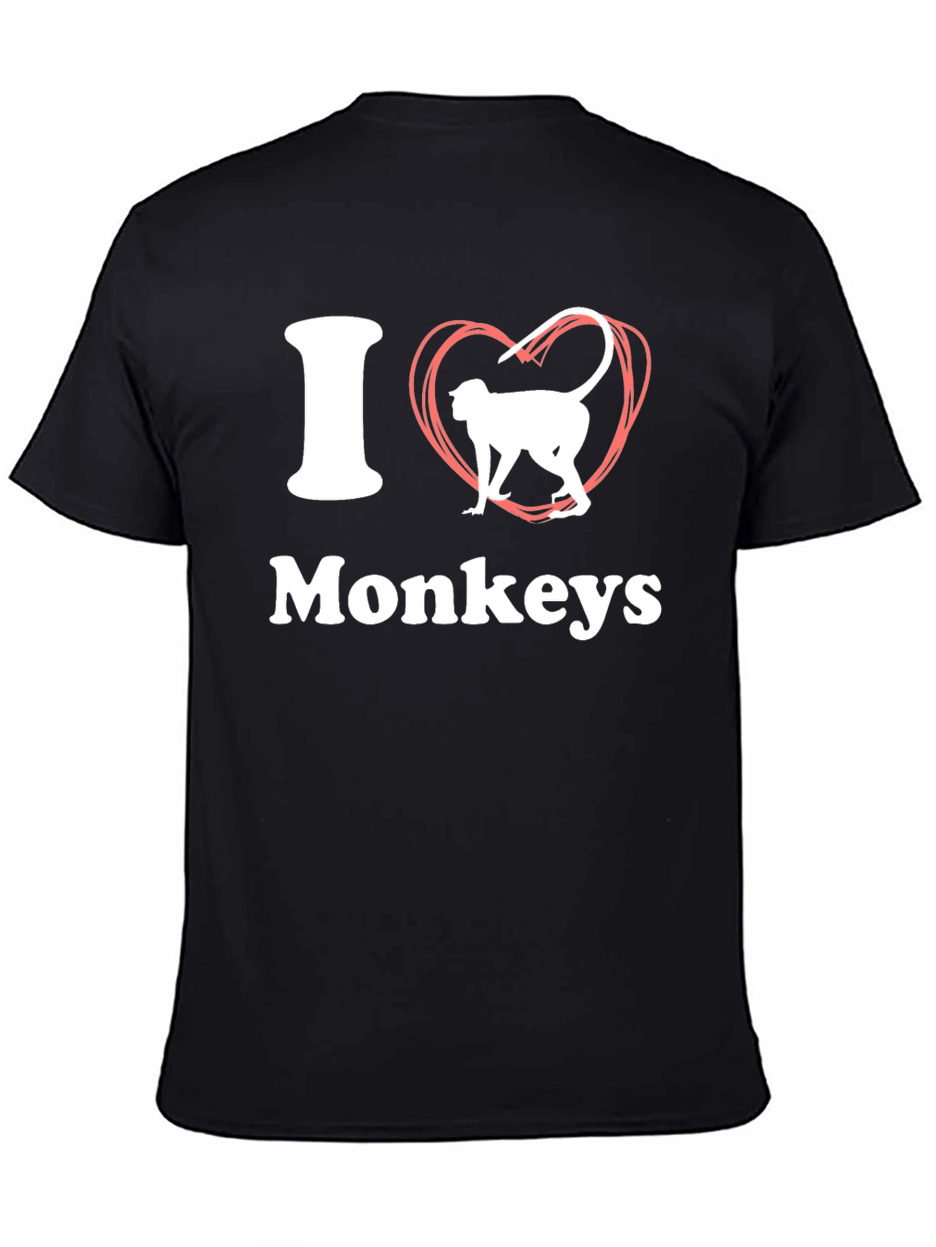 I Heart Monkeys Graphic Tee - Black