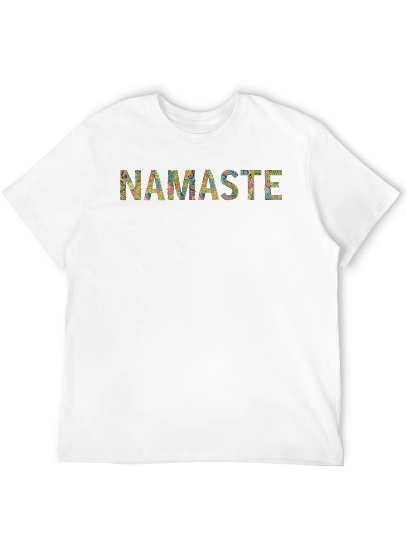 Namaste Patterned Graphic Black T-Shirt