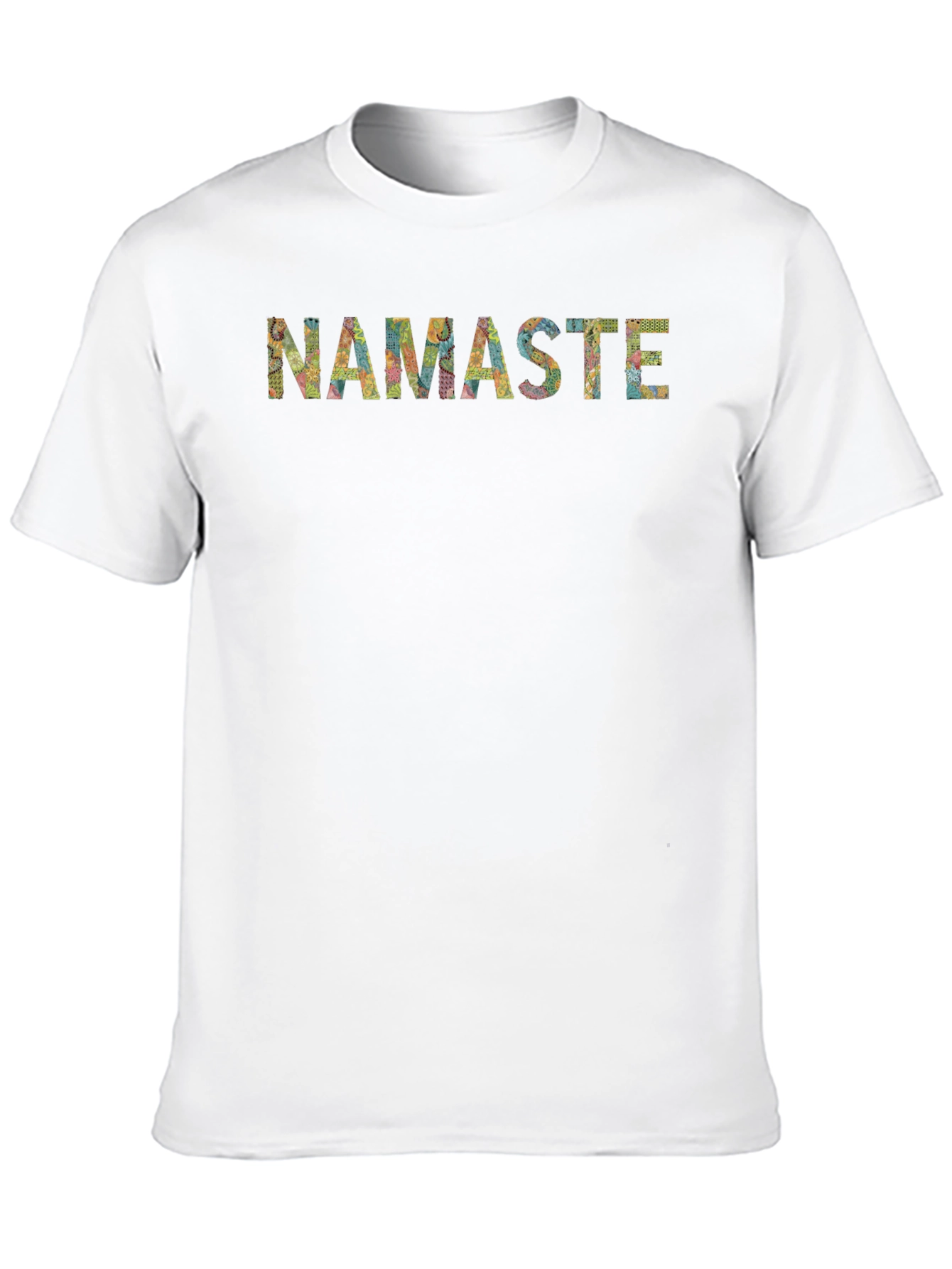 Namaste Patterned Graphic Black T-Shirt