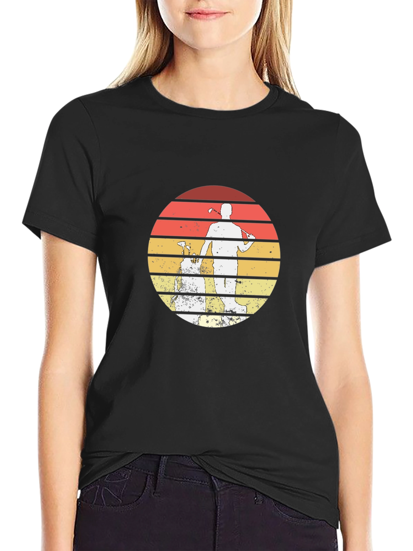 Retro Golf Sunset Graphic T-Shirt