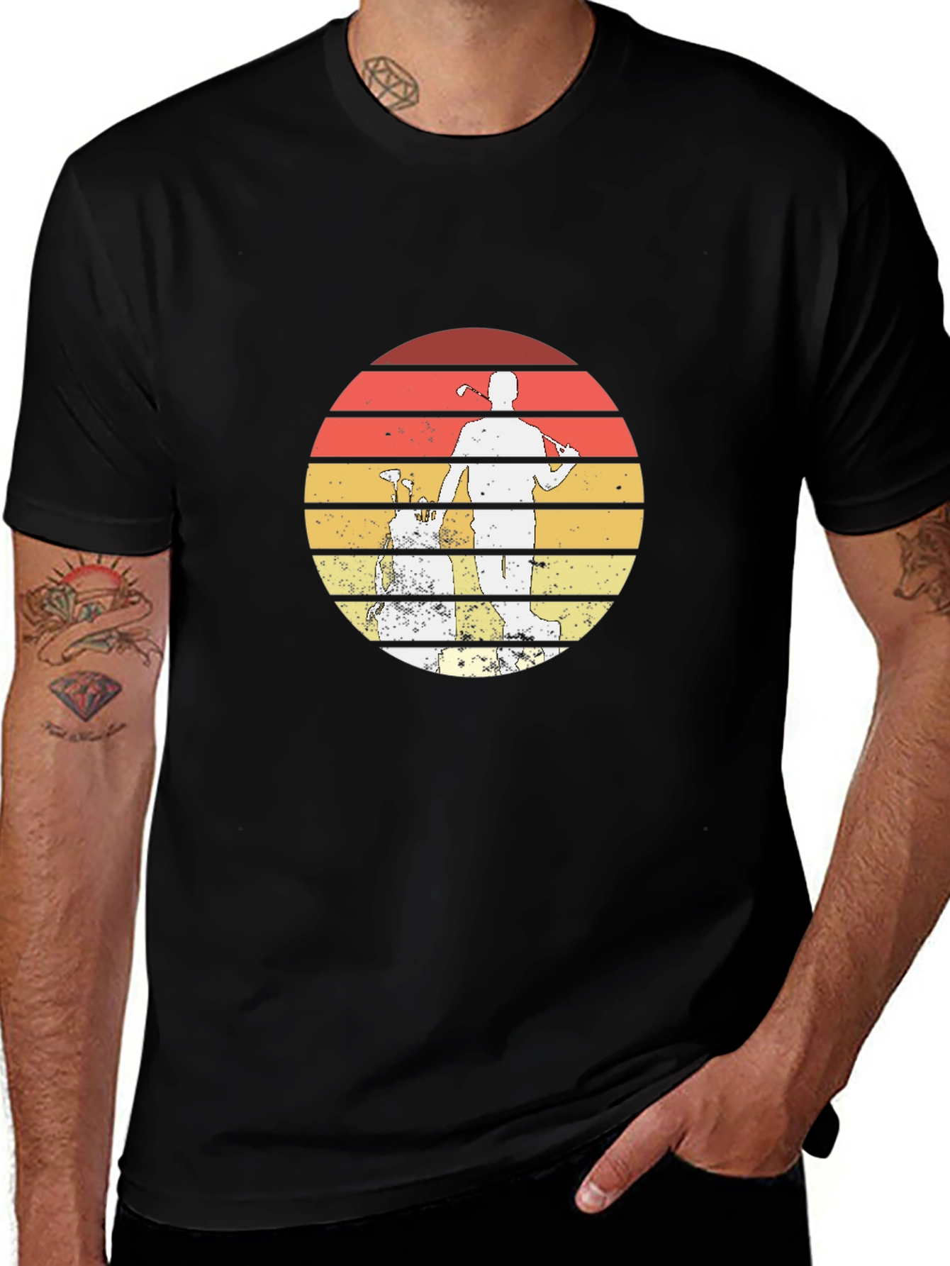Retro Golf Sunset Graphic T-Shirt