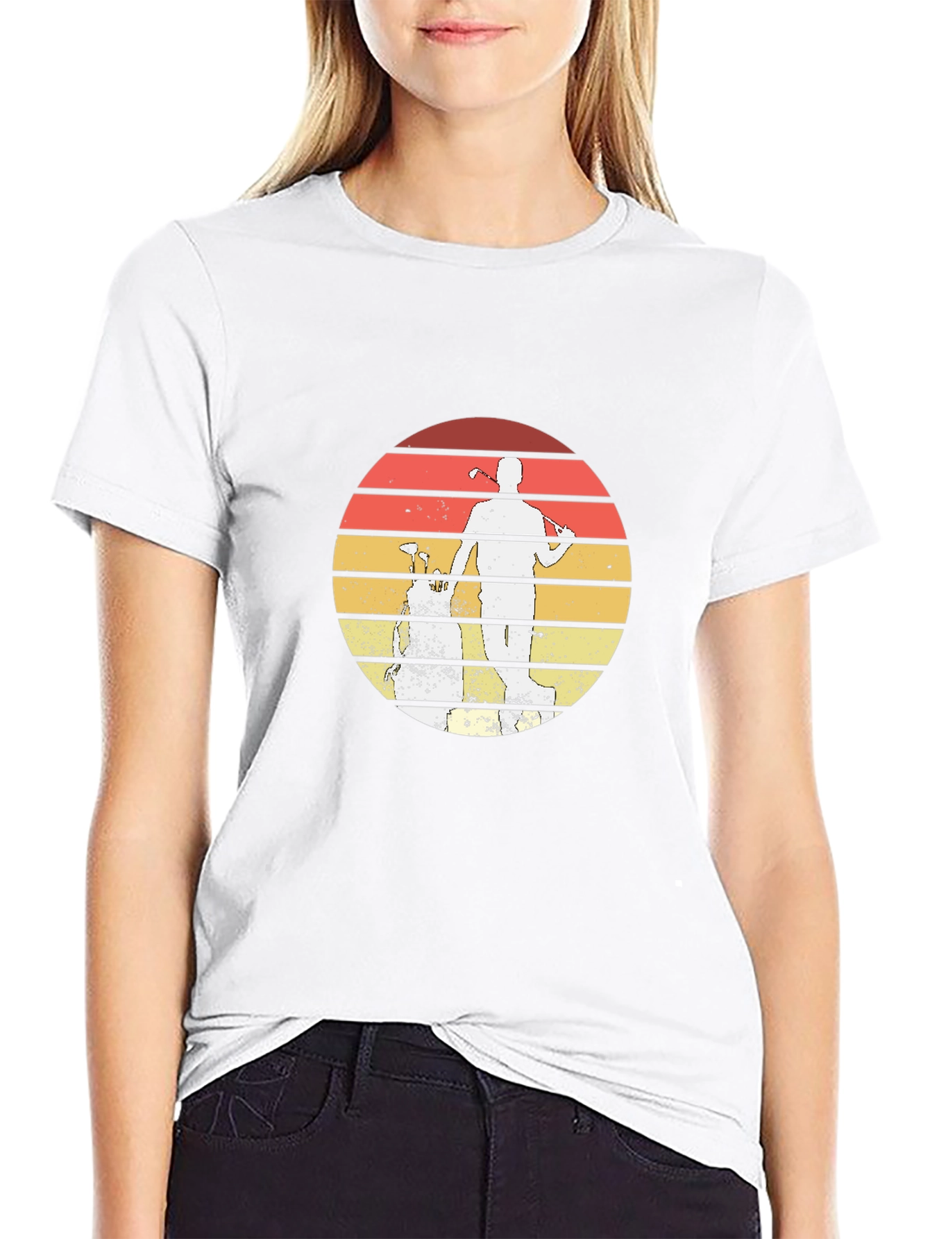 Retro Golf Sunset Graphic T-Shirt