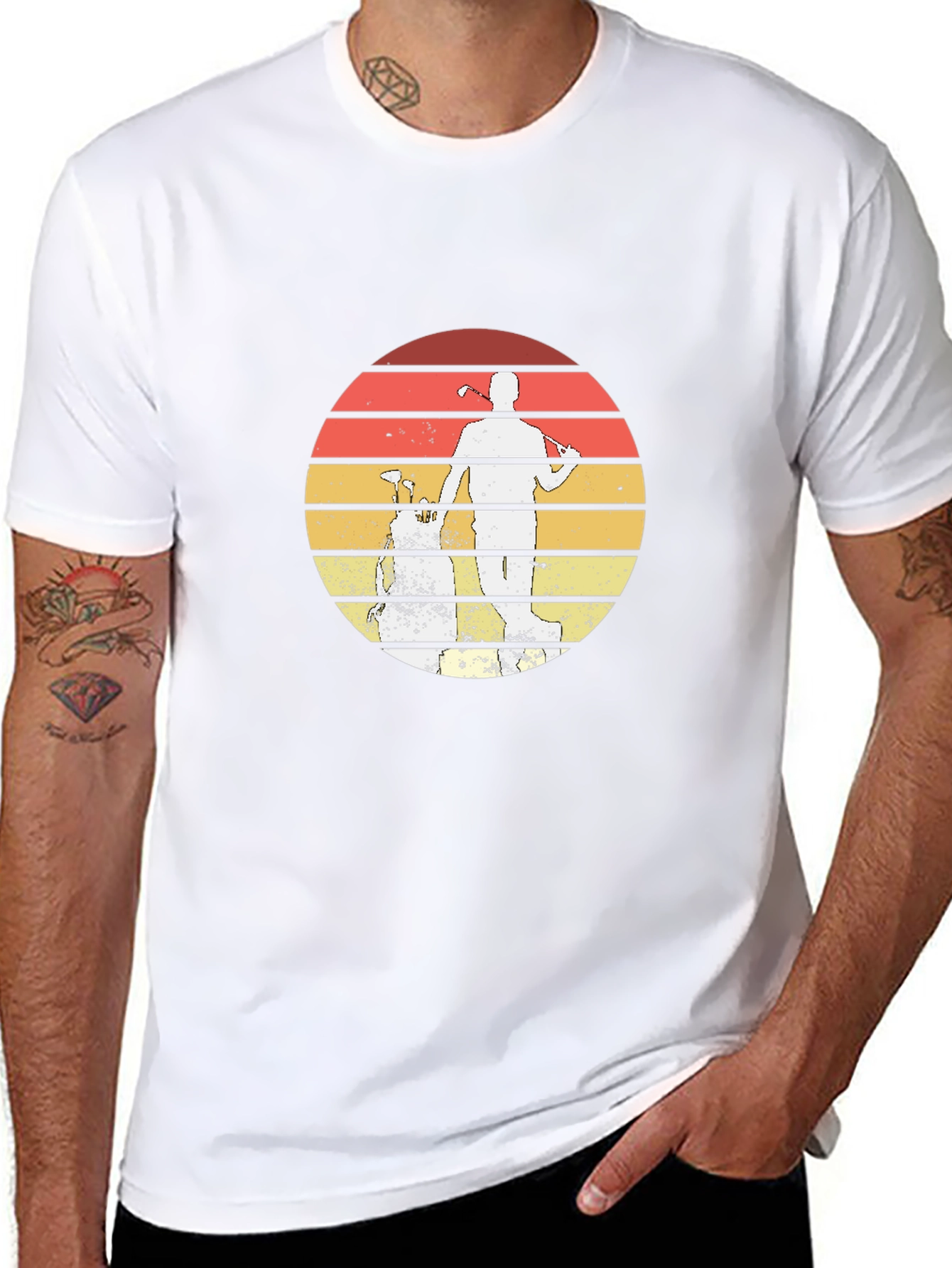 Retro Golf Sunset Graphic T-Shirt