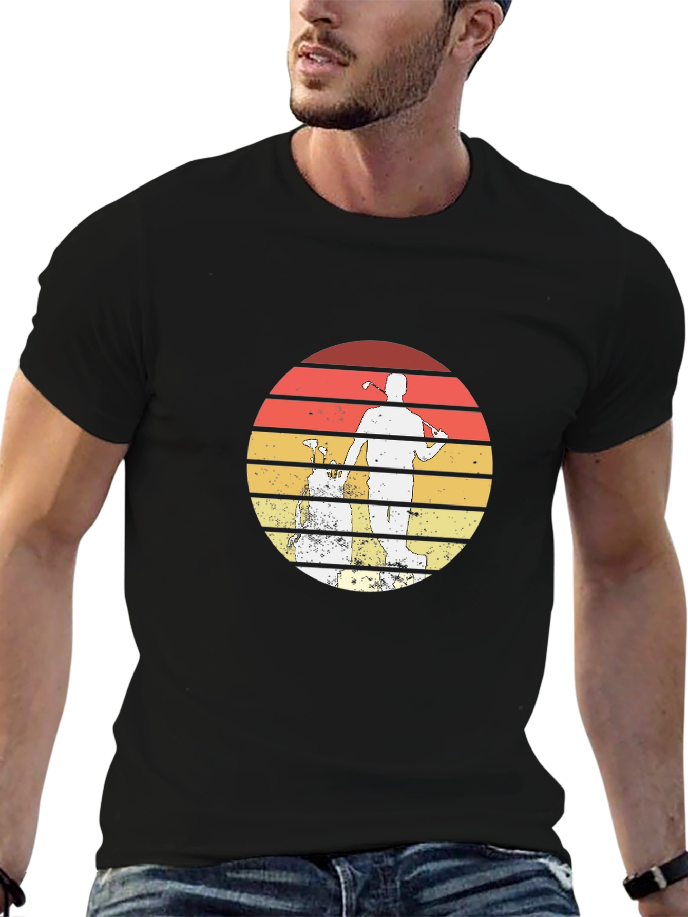 Retro Golf Sunset Graphic T-Shirt