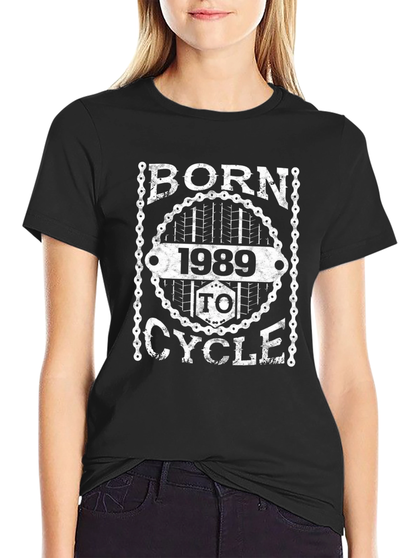 Born 1989 to Cycle Black Graphic Tee