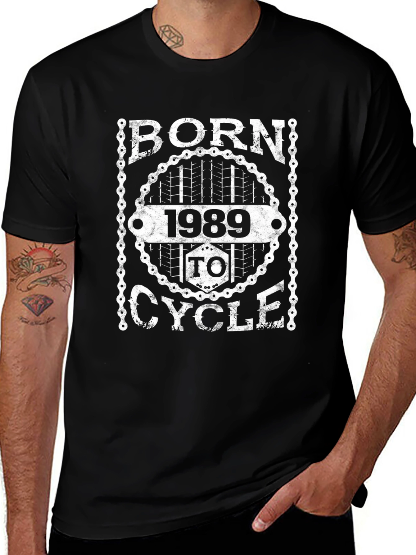 Born 1989 to Cycle Black Graphic Tee