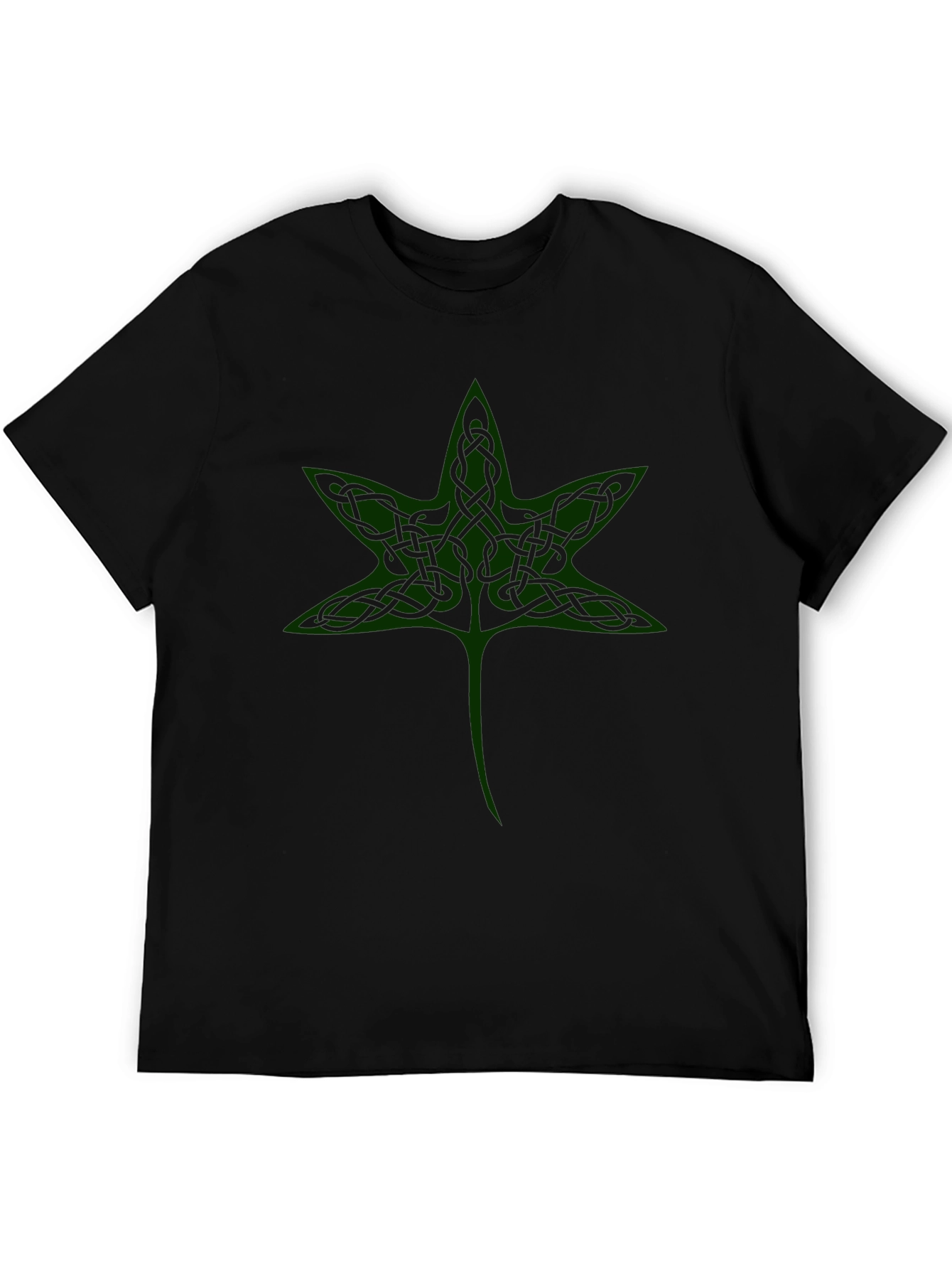 Celtic Knot Leaf Black T-Shirt