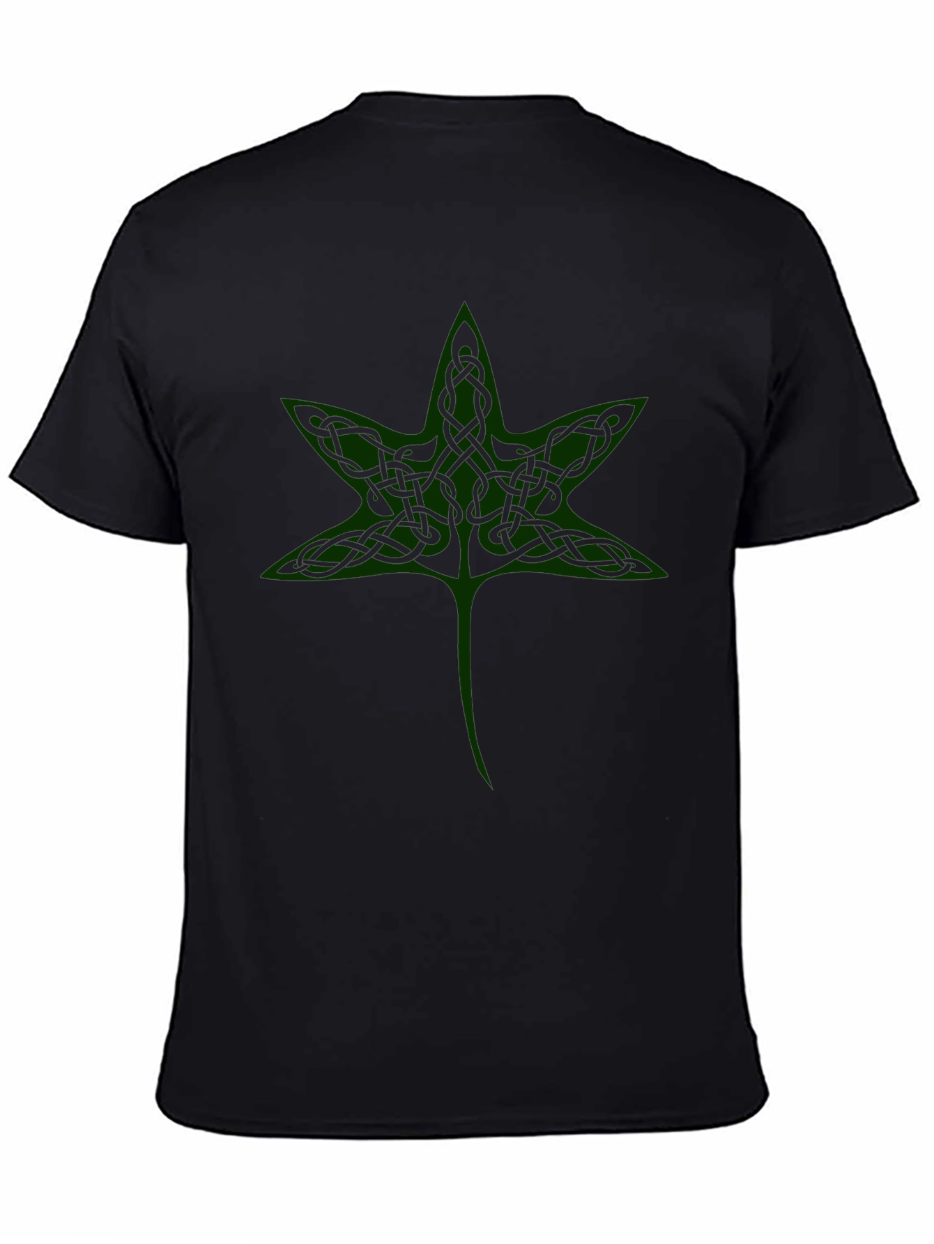 Celtic Knot Leaf Black T-Shirt