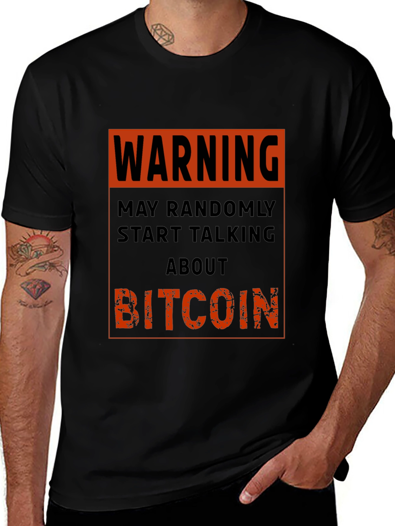 Warning Bitcoin T-Shirt - Funny Crypto Tee