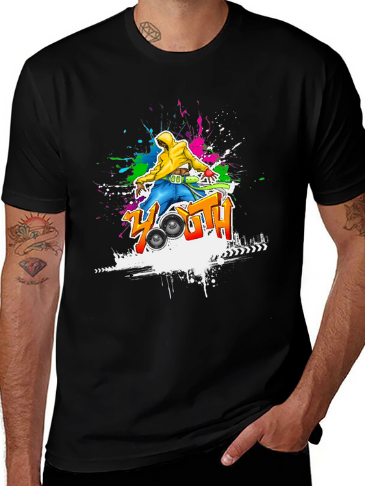Youth Graffiti Graphic Black T-Shirt