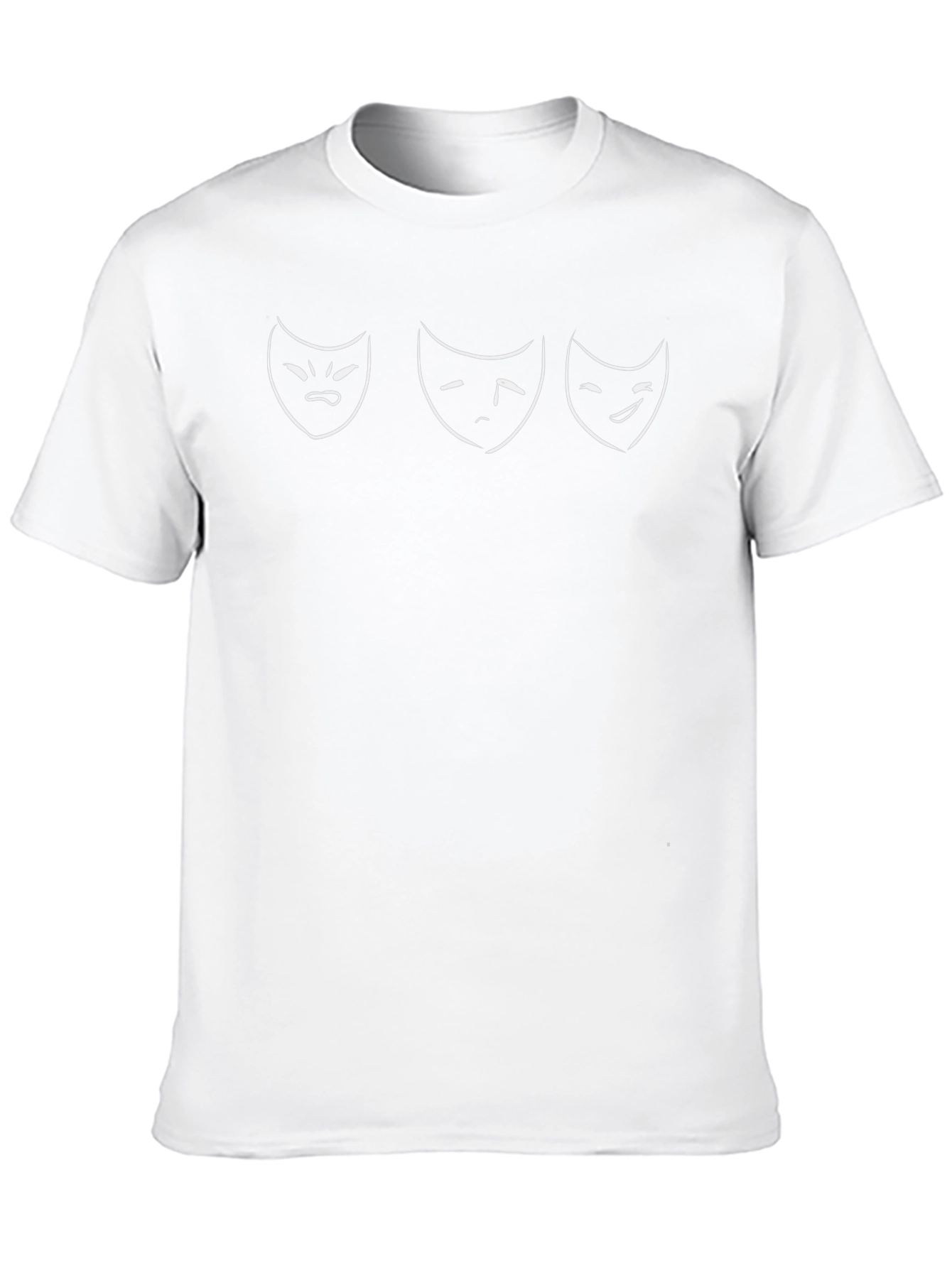Drama Masks Graphic T-Shirt - Black Cotton Blend