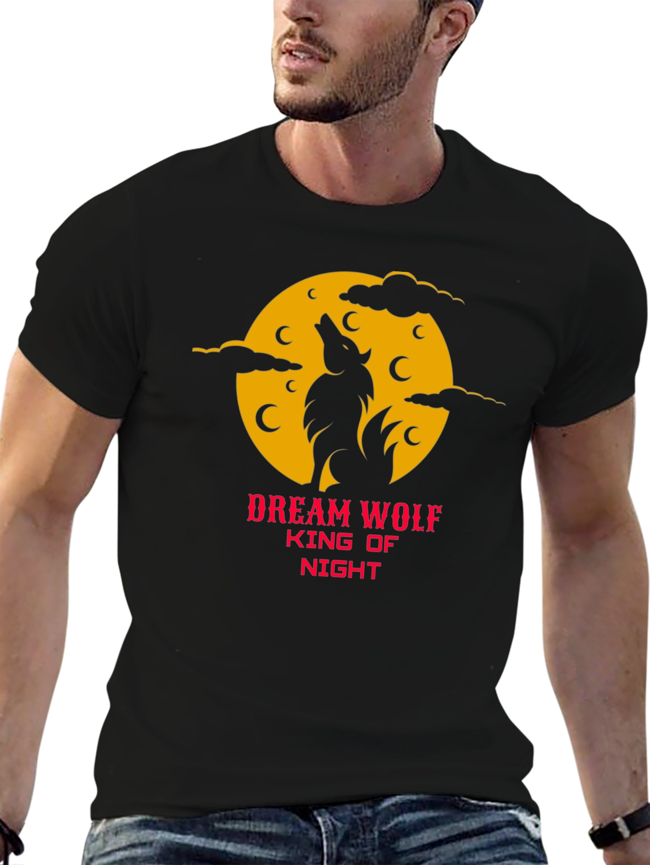Dream Wolf King of Night Graphic T-Shirt