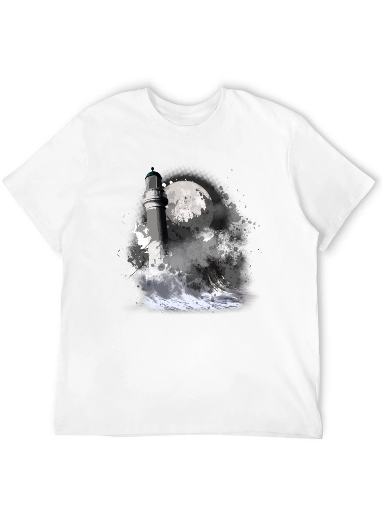 Lighthouse Moon Graphic Tee - Black