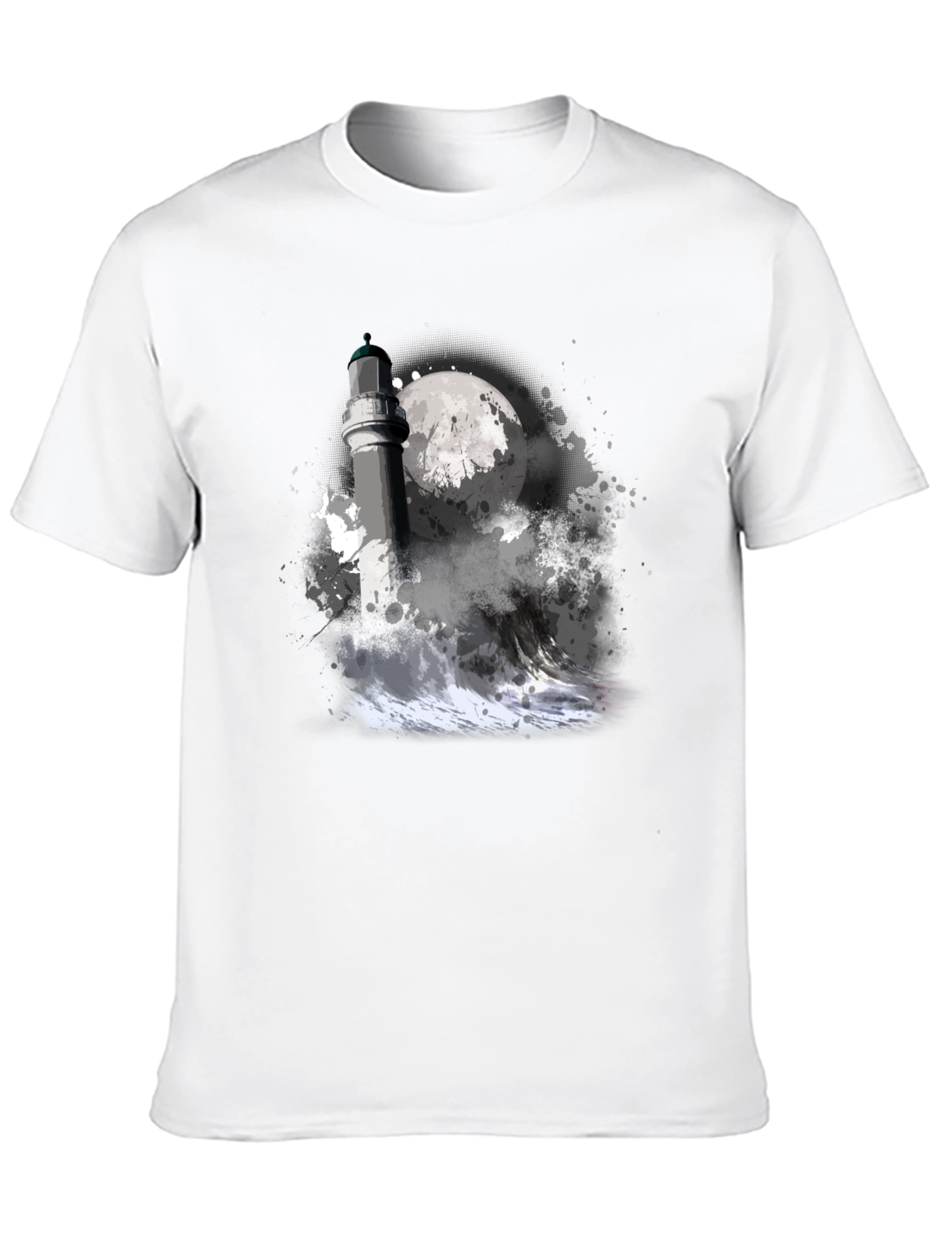 Lighthouse Moon Graphic Tee - Black